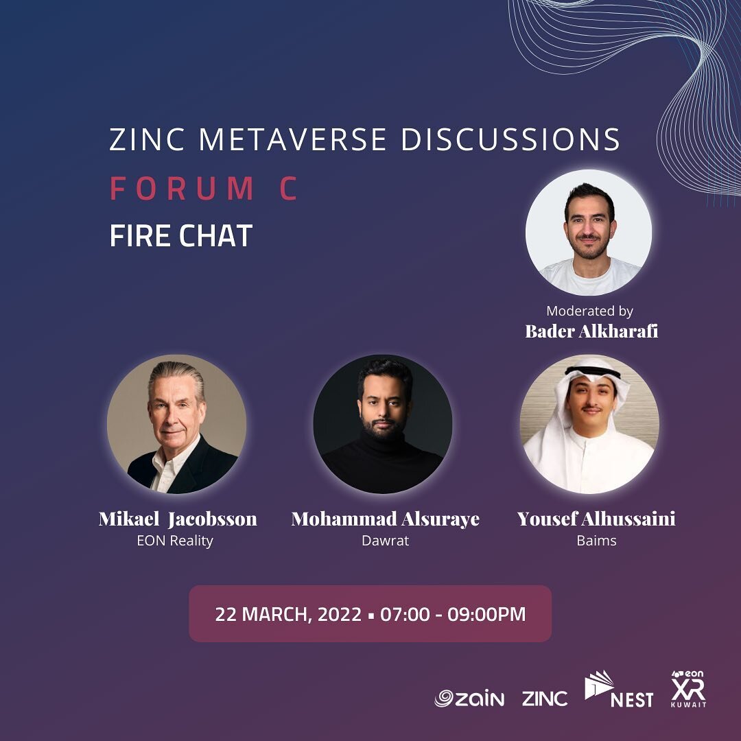 Click the link in our bio to register!

Don&rsquo;t miss the firechat with all our erudite guest speakers. Register to attend the second ZINC Metaverse Discussions Forum to hear all about how EON is changing the future of education. 

#EONXR #EONKuwa