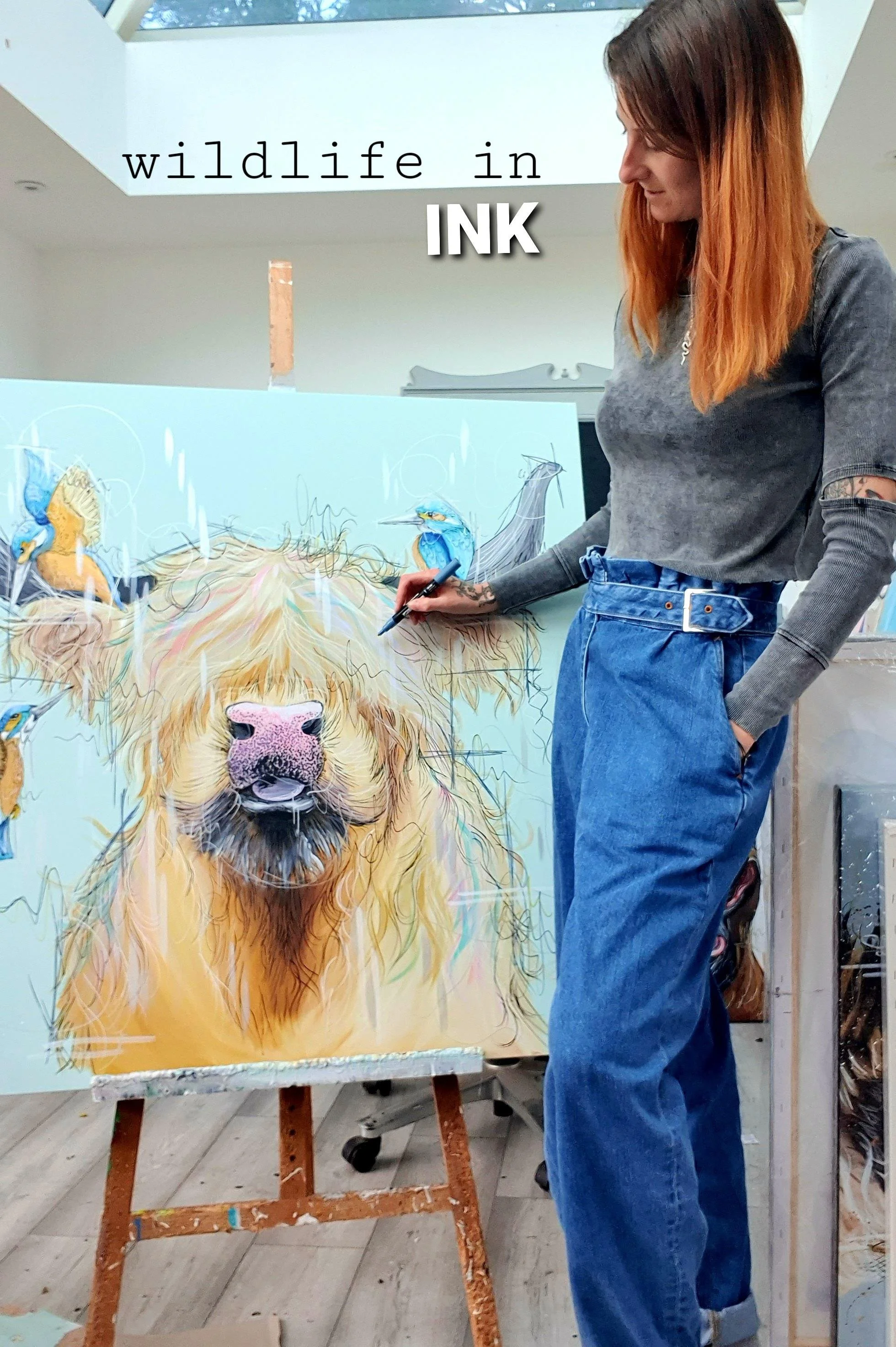 Painting New Original Animal Art – Behind the Scenes at Wildlife In Ink