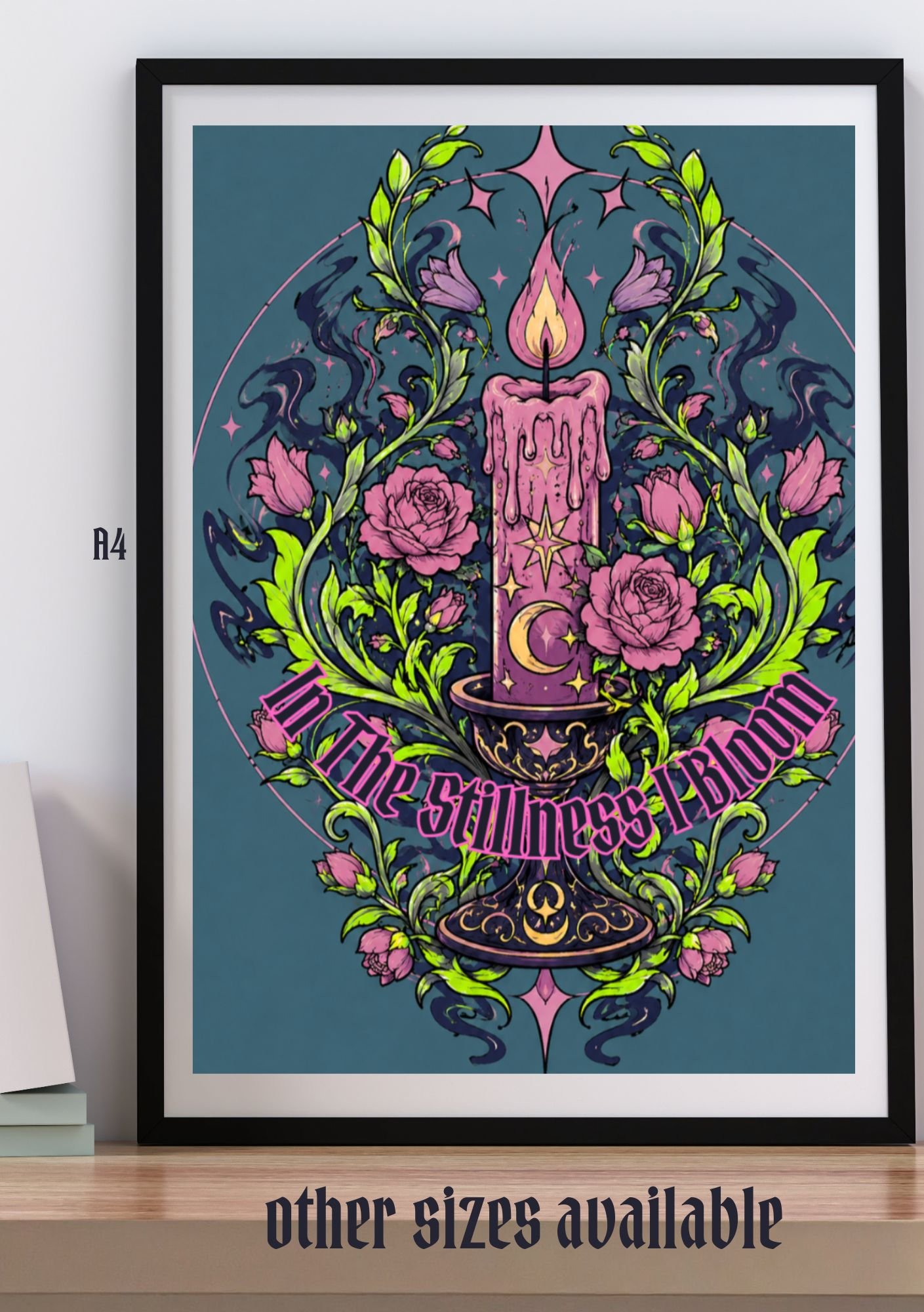 In the Stillness I Bloom – A New Gothic Art Print for Fantasy Book Lovers