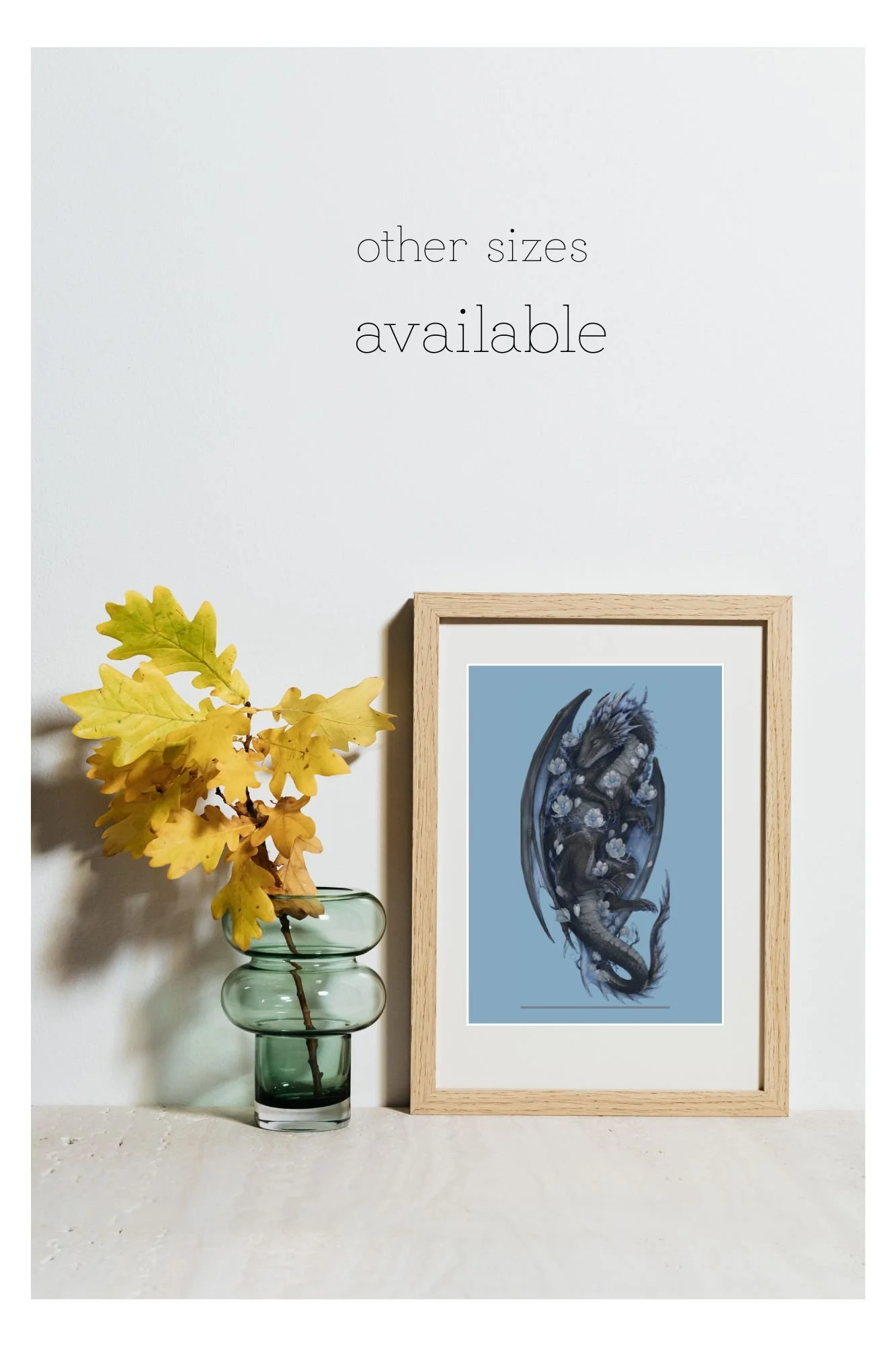DRAGON Art Print | Fantasy Wall Art for Book Lovers | Dark Blue Dragon Poster | Mythical Creature Decor | Cottagecore Fantasy Gift