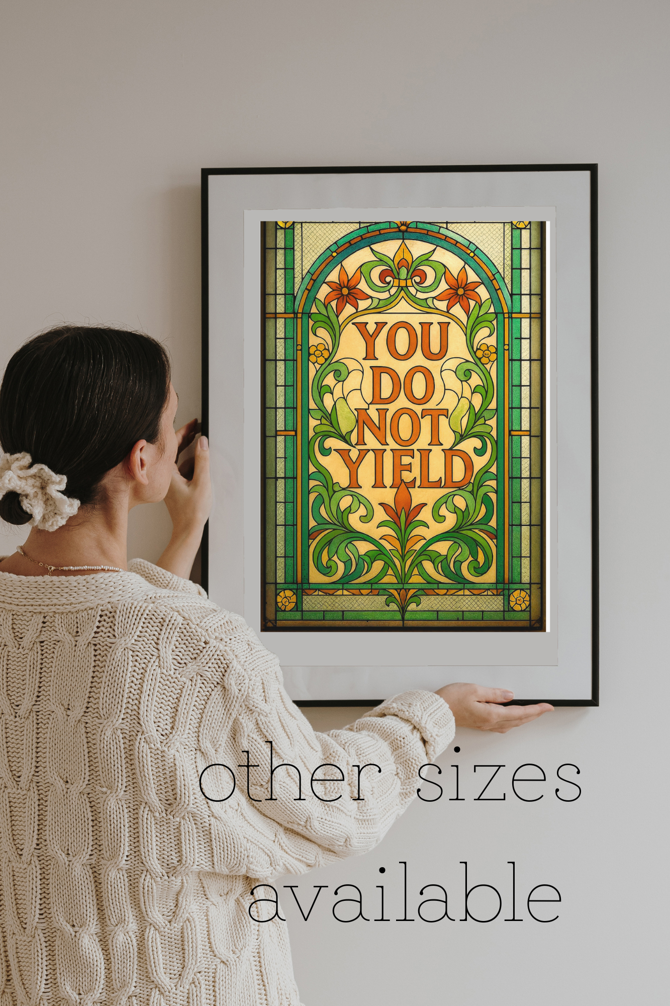 You Do Not Yield Artwork | Green Stained Glass Bookish Print | YA Fantasy Decor | Gift for Book Lovers & Reader