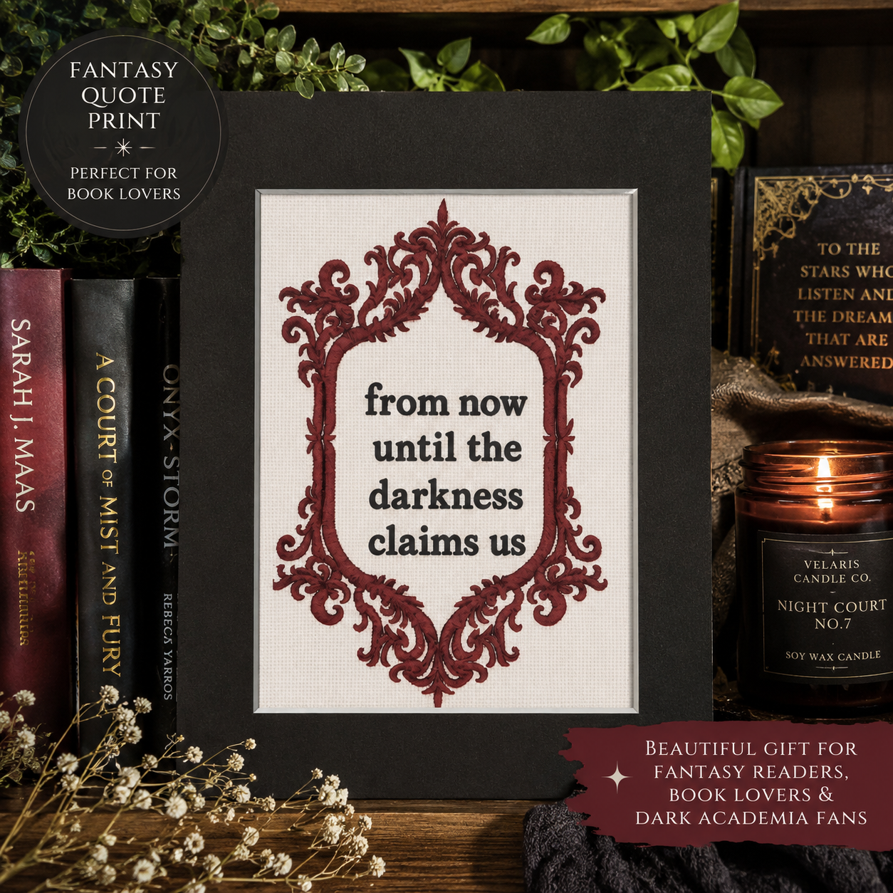 Fantasy Book Quote Print | Manon the 13 witches | TOG Gothic Wall Art | Book Lover Gift