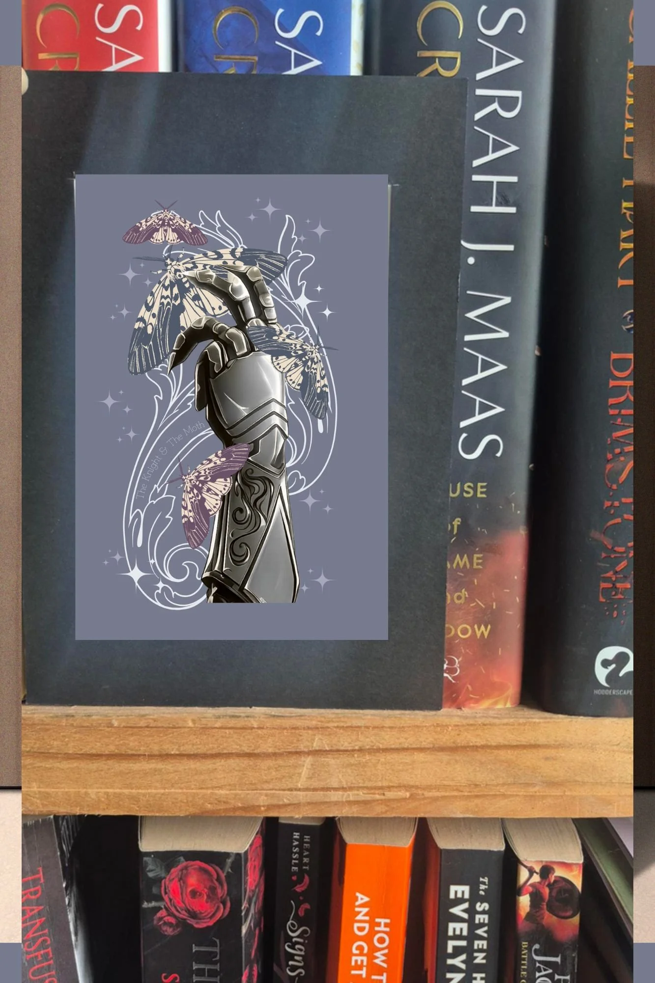 KNIGHT and The MOTH Fantasy Book Print | Dark Academia Wall Art | Booktok Decor | Romantasy Book Lover Gift | Celestial Moth Print