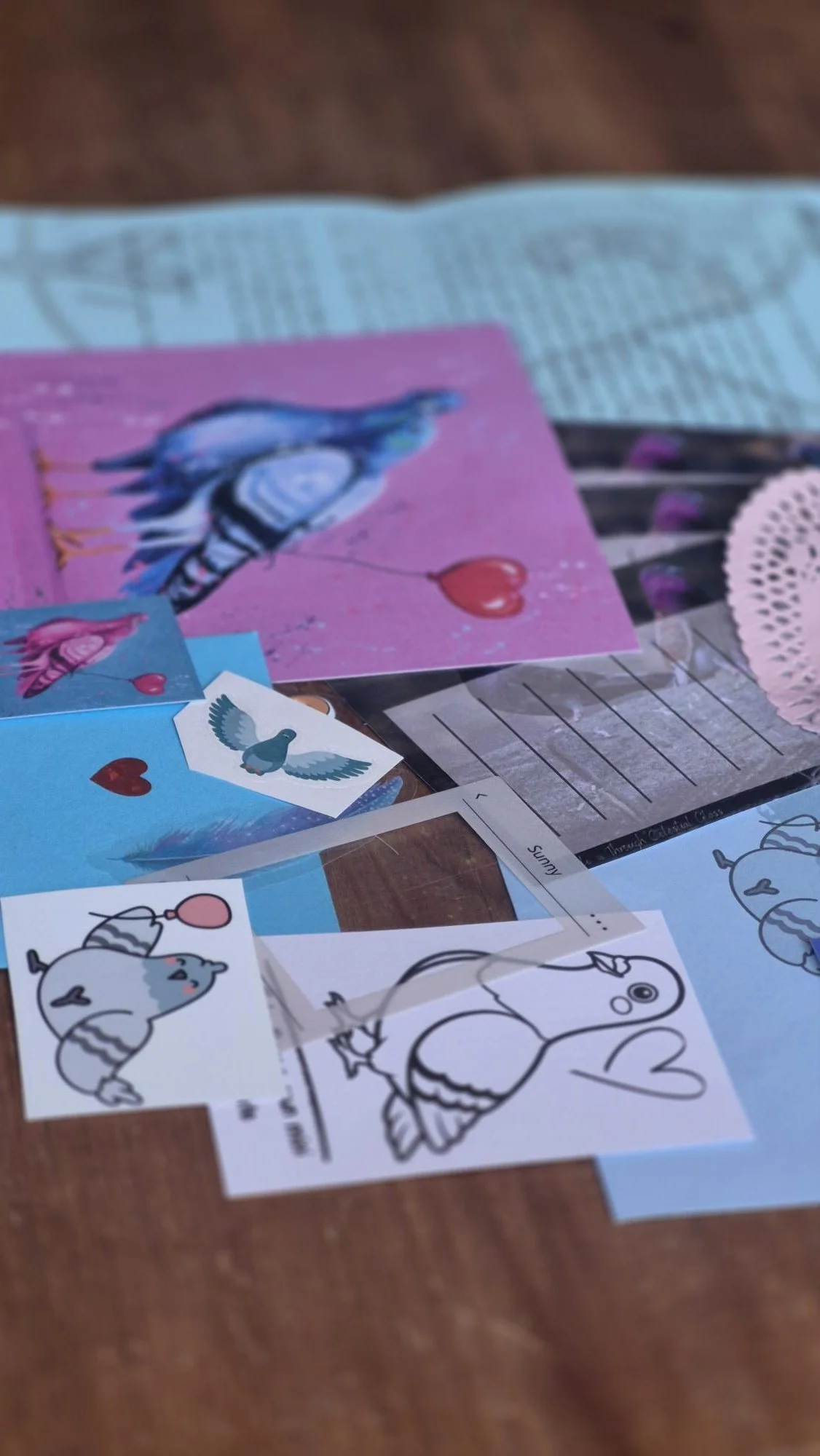 SNAIL MAIL Club, Pigeon Love Bird Art Mail Club, Bookish Stationery Pack, Journaling Scrapbook Kit, Reader Gift, Pen Pal Kit, Booktok