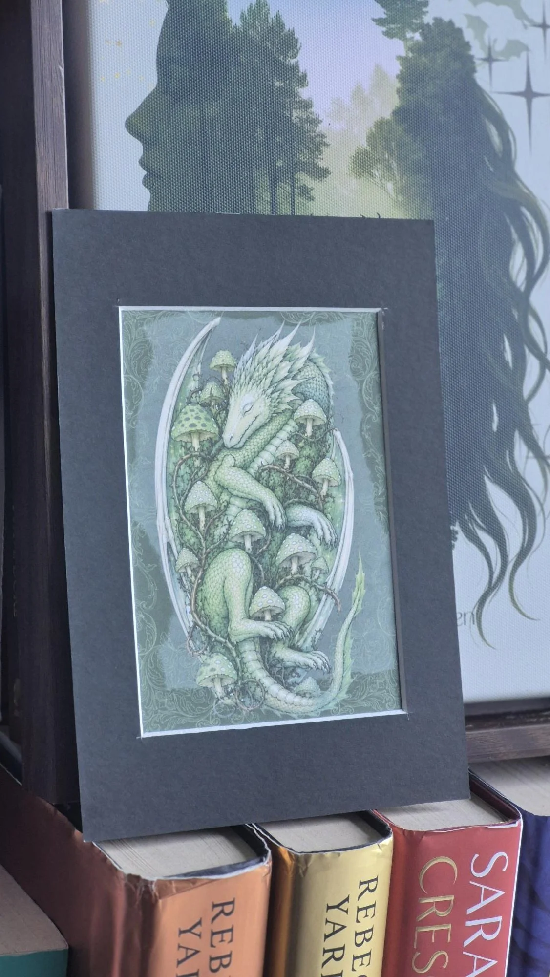 FANTASY DRAGON Art Print Set of 2 | Gothic Dragon Wall Art | Green Fairytale Dragon Decor | Bookish Creature Prints | Dragon Lover Gift