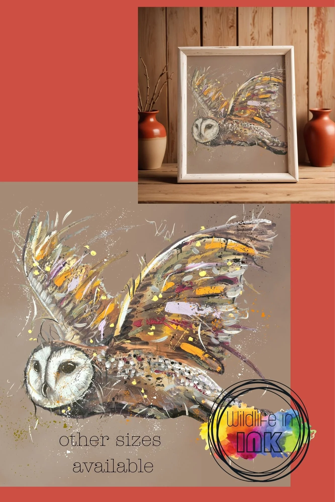 RUSTIC OWL Wall Art Print – Country Farmhouse Decor – Nature Wildlife ...