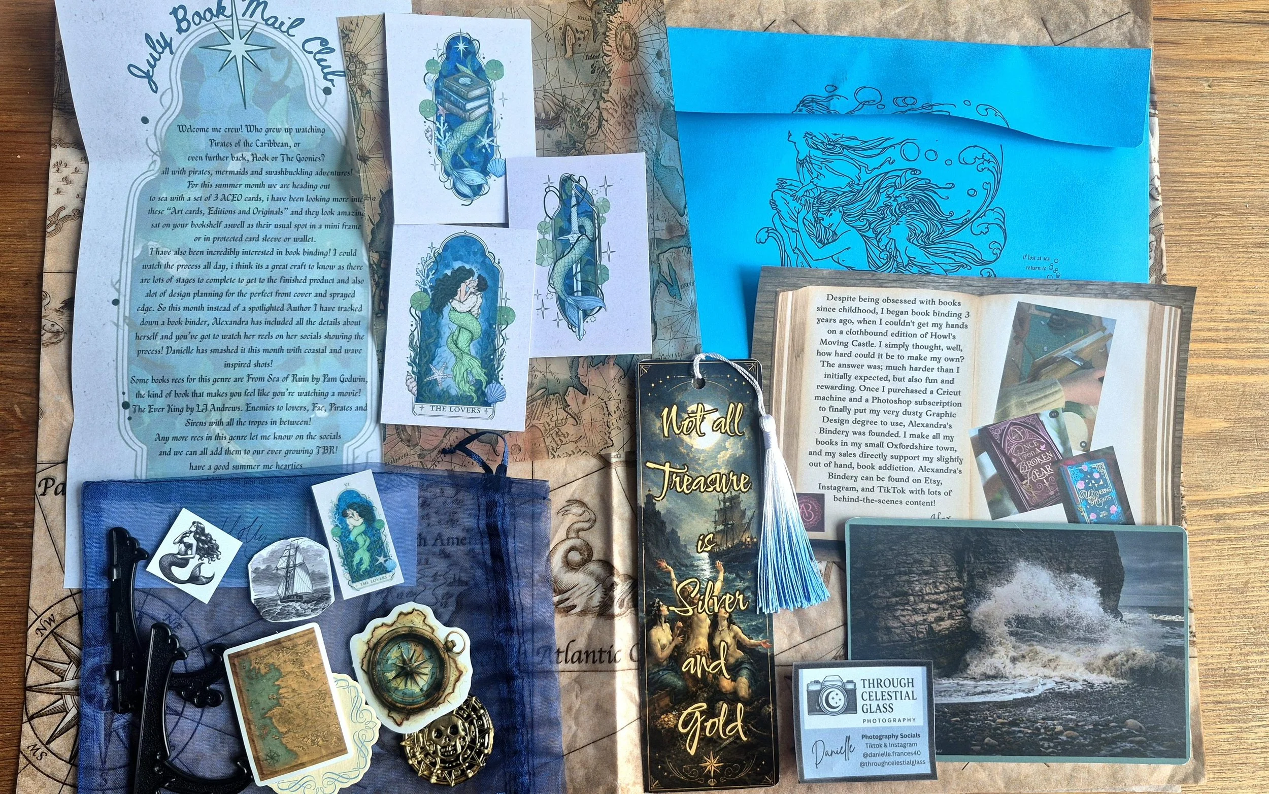 July Fantasy Pirate and Siren theme Book mailing club