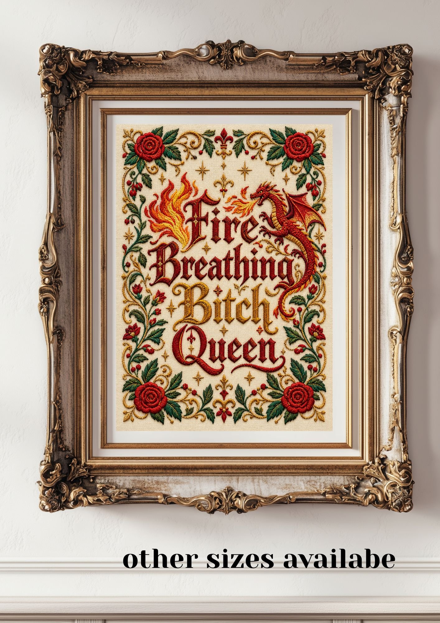 Throne of Glass Inspired Print, Fantasy Bookish Wall Art, Aelin Character Book Lover Gift, Romantasy Decor
