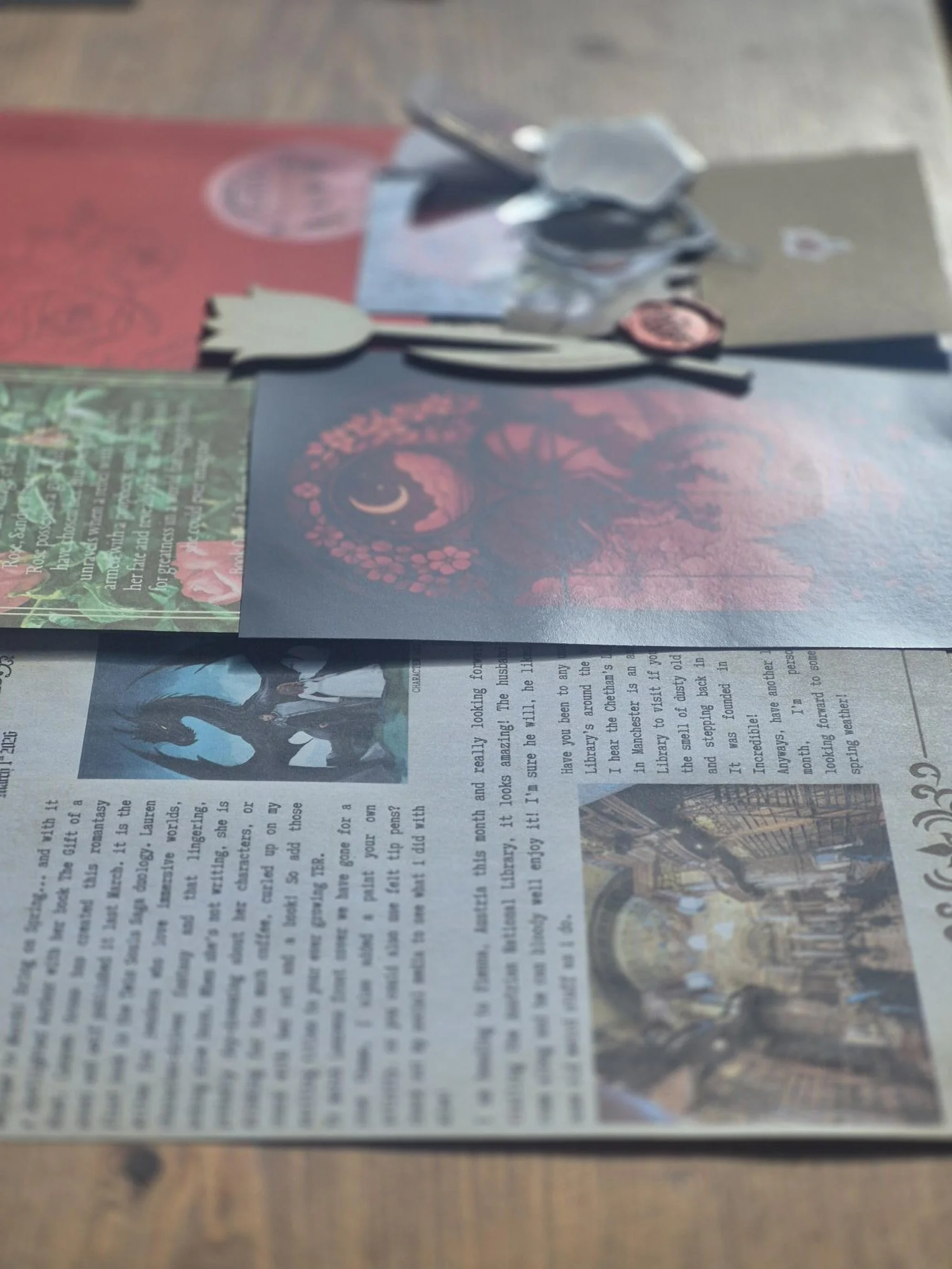 Book MAIL CLUB Gift Set – March Fantasy Romance Club | A5 Print, Stickers, Scrapbooking Supplies, purple rose theme romance gift