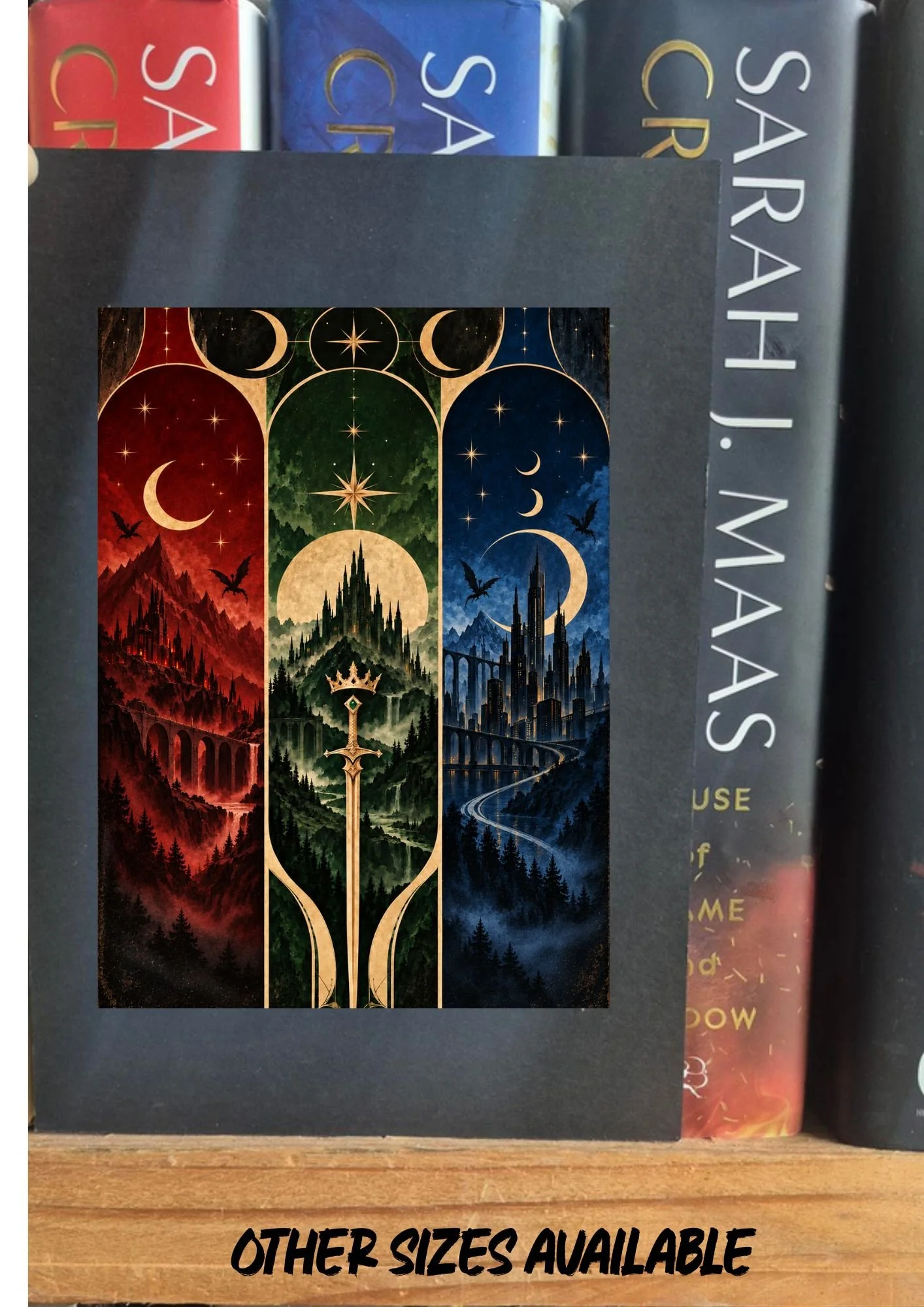 Romantasy Fantasy Art Print | ACOTAR & Throne of Glass Inspired | SJM Bookish Wall Decor | Stylish Bookshelf Decor