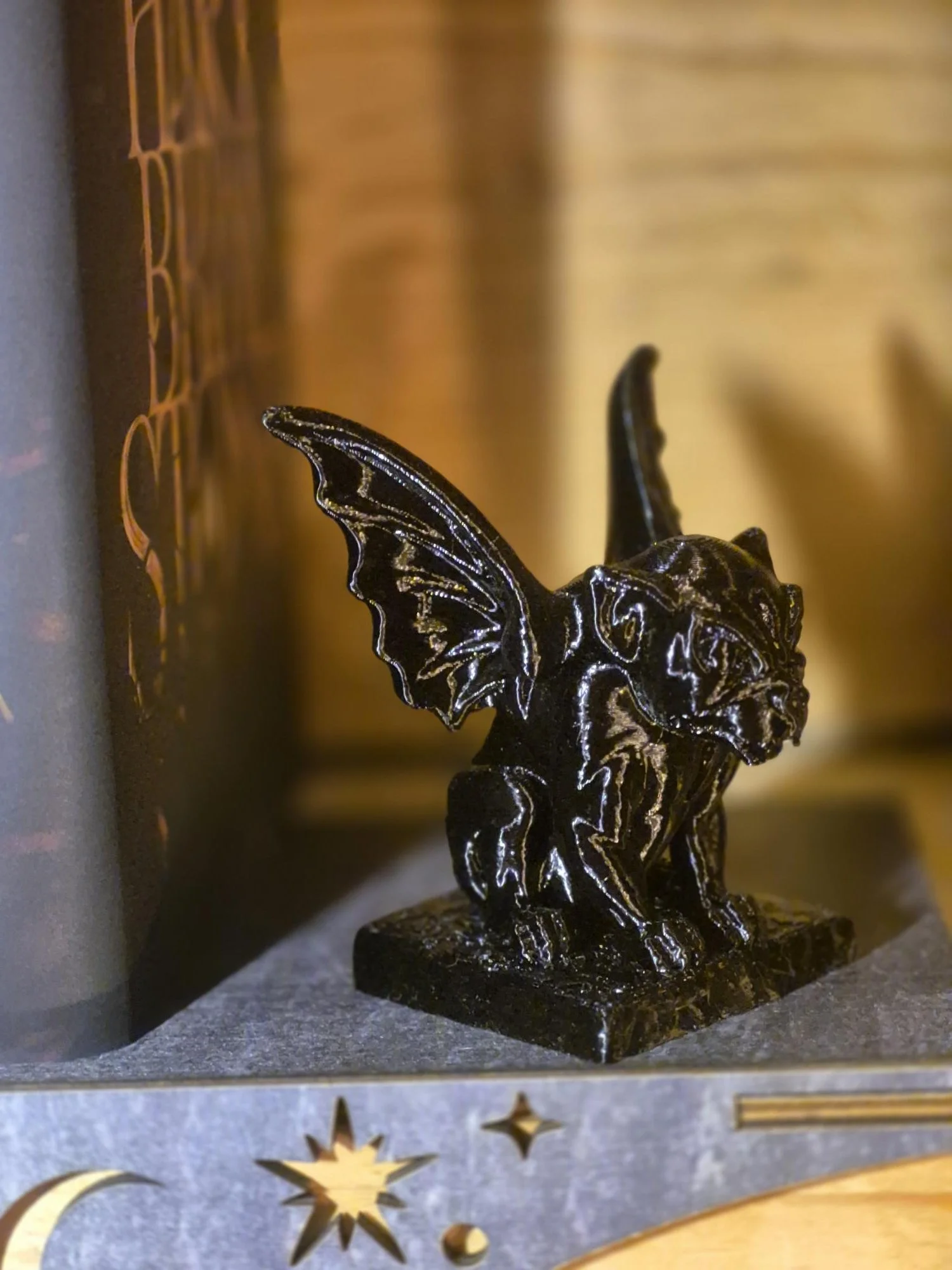 Gargoyle Book Ornament: Gothic Bookshelf Decor, stone like statue to stand guard over your fantasy book collection
