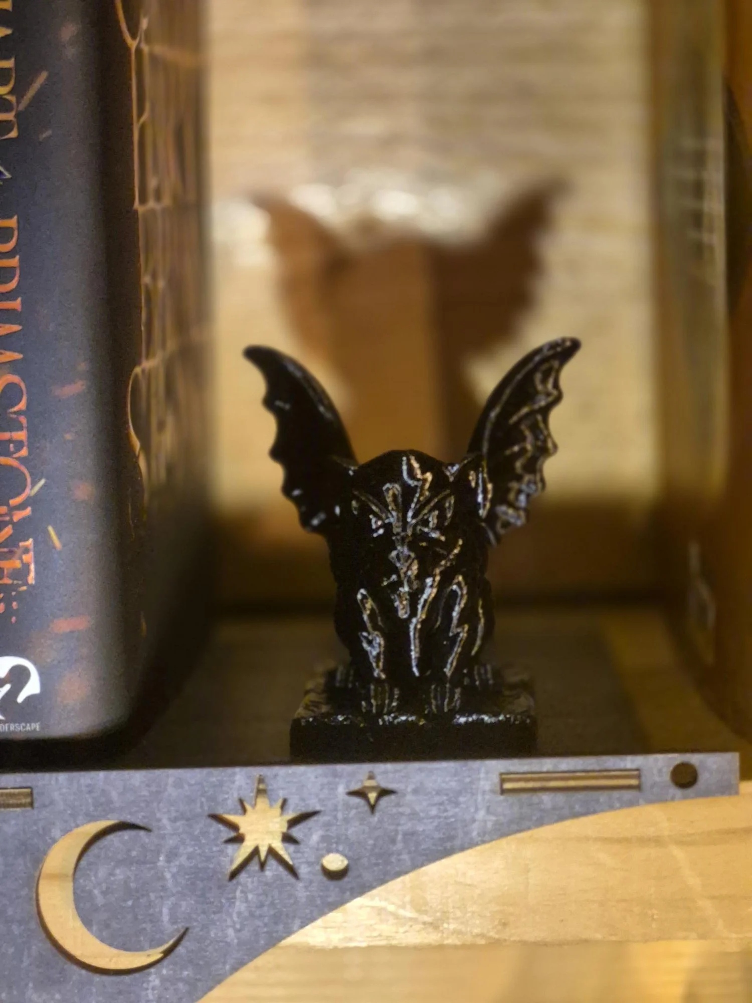 Gargoyle Book Ornament: Gothic Bookshelf Decor, stone like statue to stand guard over your fantasy book collection