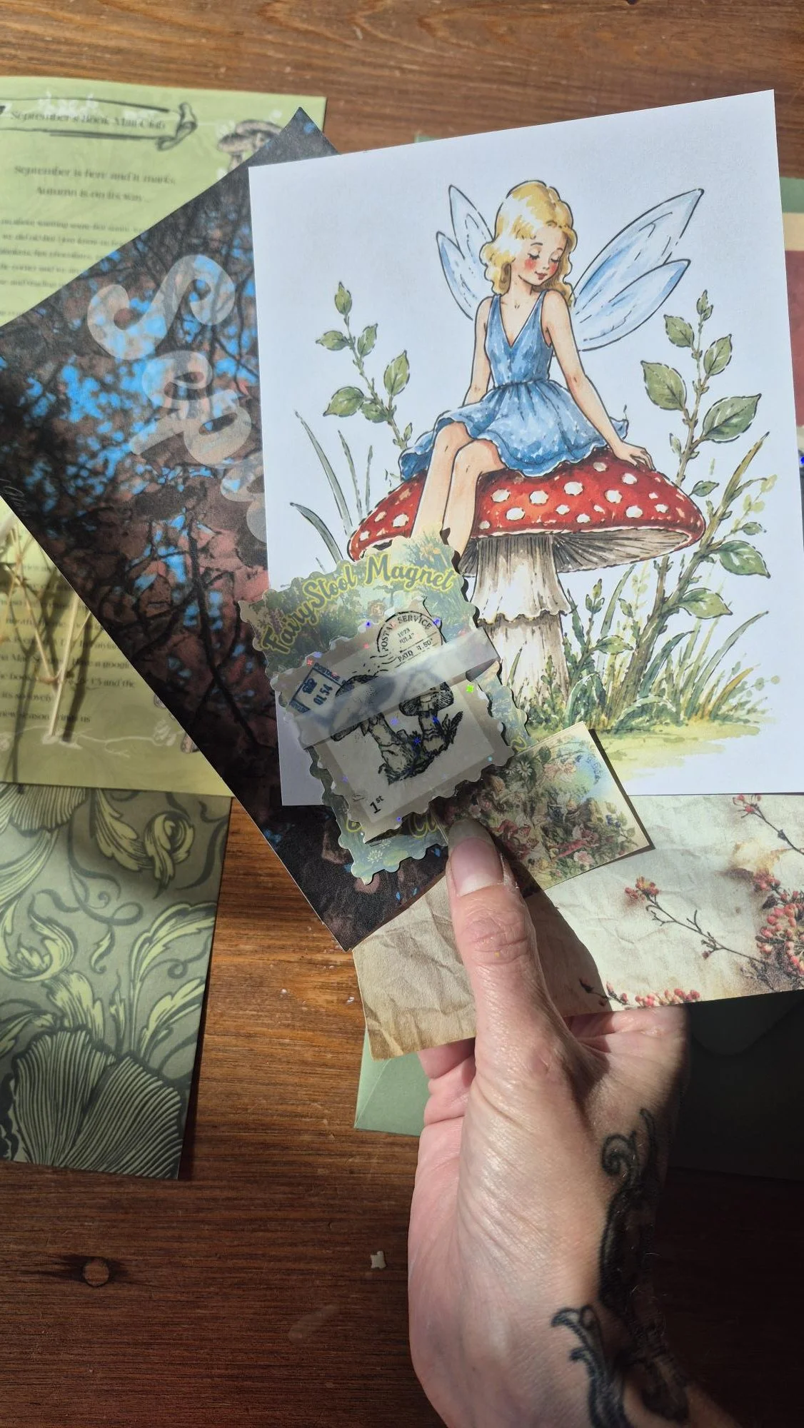 Discover September’s Book Mail Club, filled with whimsical fairy artwork, mushroom stickers, dried flowers and vintage-inspired woodland treasures created especially for book lovers.