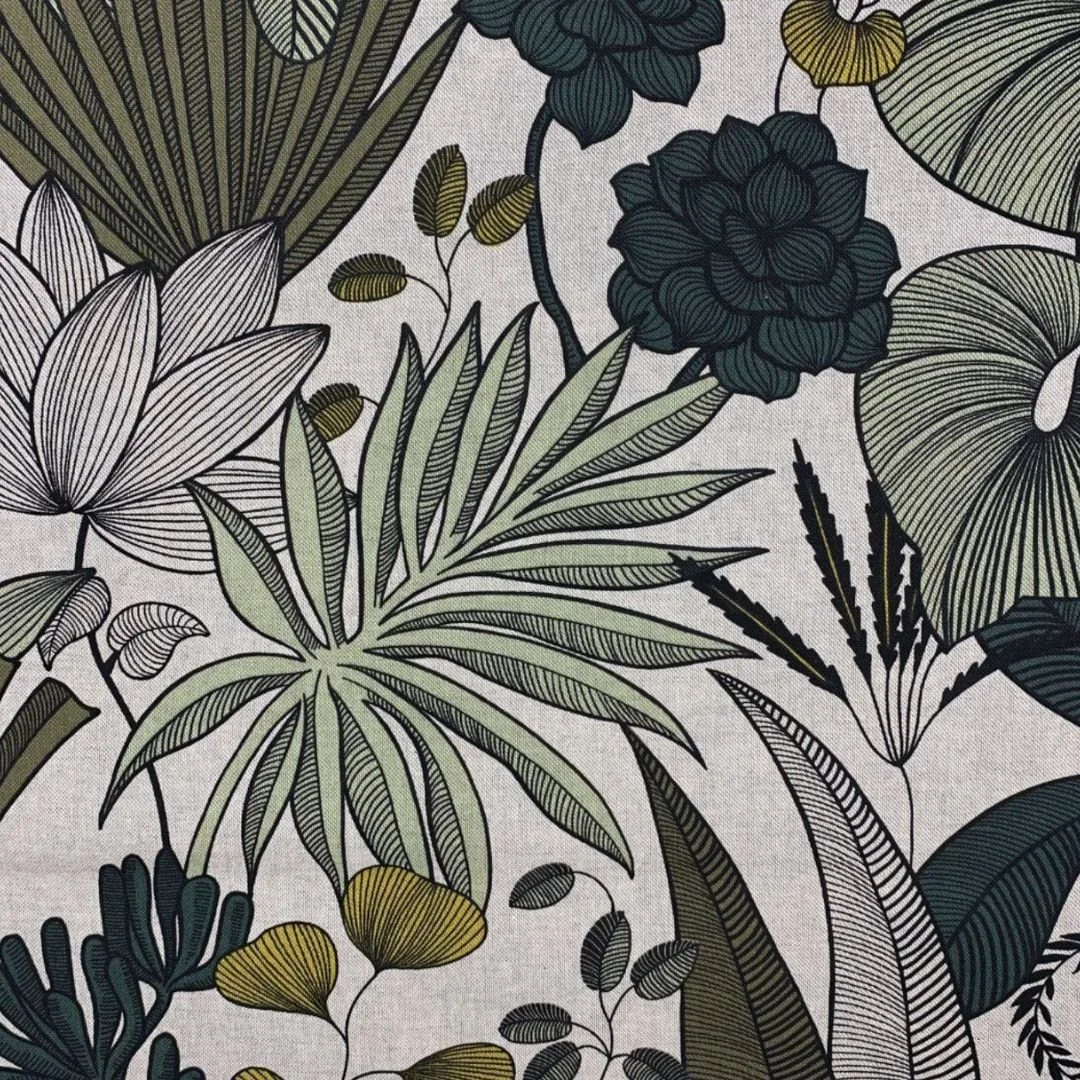 Tissu tropical vert méloi