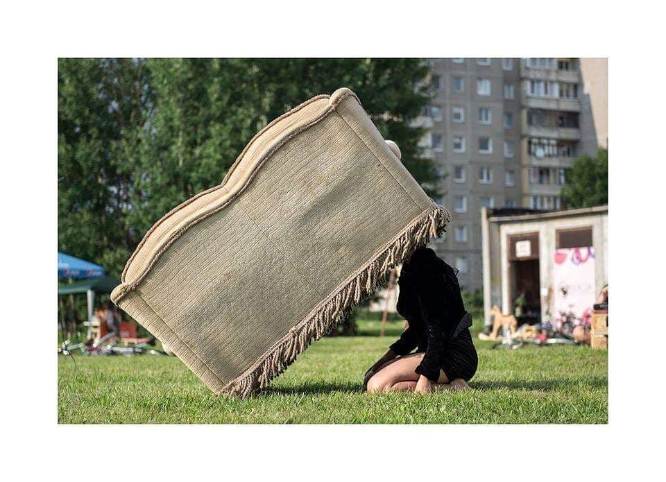 Who is Marija Baranauskaitė @performingforsofas?
Marija Baranauskaitė is a human similar to a sofa because she is cozy, cute, heavy, passive and likes to do nothing, but different from a sofa because she can not stop moving, thinking, feeling and mos