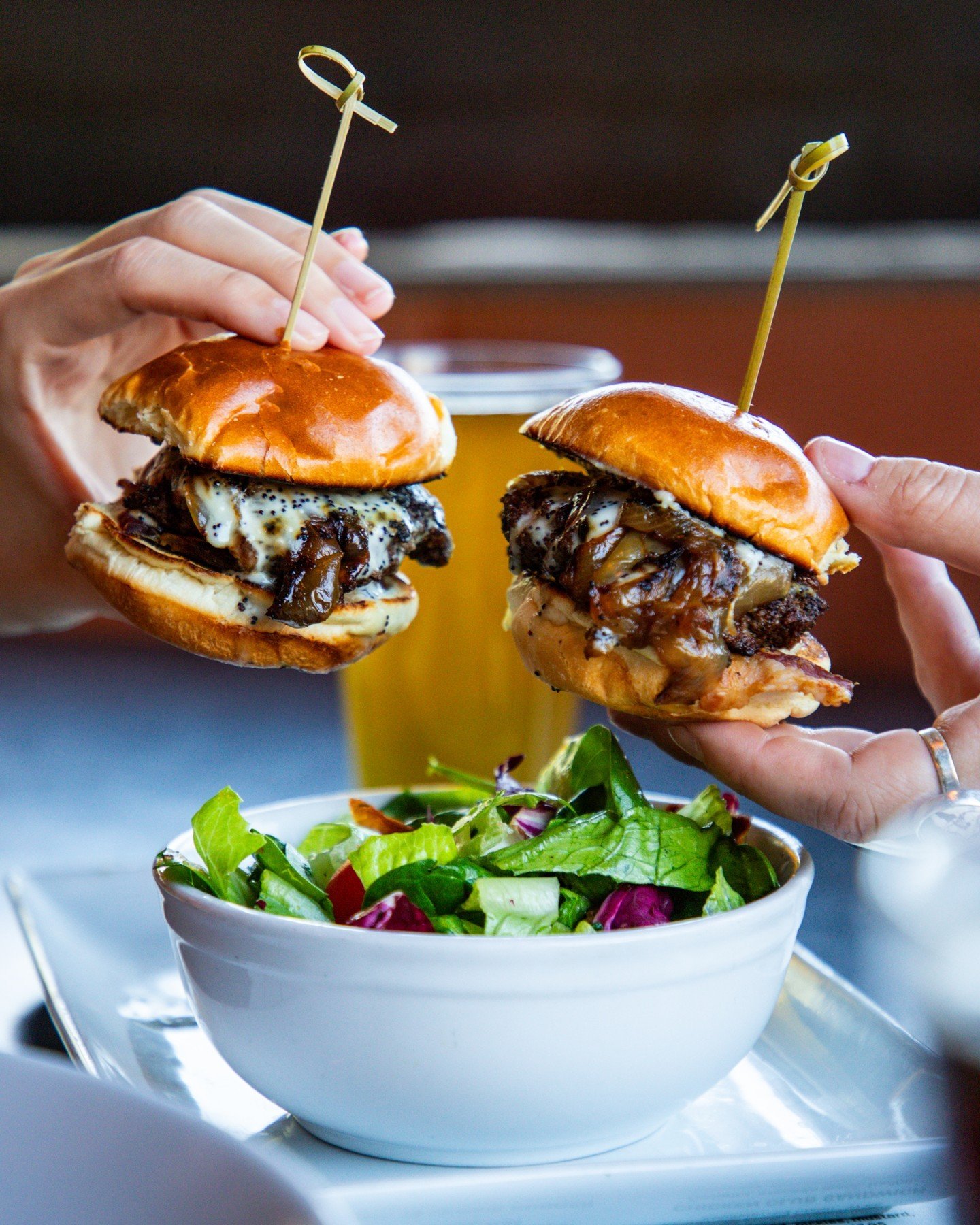 𝘚𝘭𝘪𝘥𝘦 into the weekend with Wagyu Sliders &mdash; stacked with Bacon, Caramelized Onions, Blue Cheese and Wagyu Beef locally sourced from @rangercattle! 🌱🍔

#Do512Eats #AustinFoodies #AustinEater #24Diner #AustinLife #RangerCattle #AustinEats 