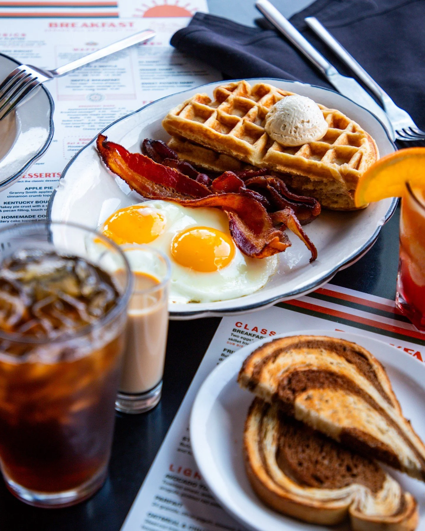 First stop: brunch. Next stop: Zilker. Last stop: post-fest waffles.

#BreakfastAllDay #24Diner #AustinEats #CoffeeLovers #DinerClassics | breakfast served all day | bottomless coffee | austin diner signature | anytime breakfast