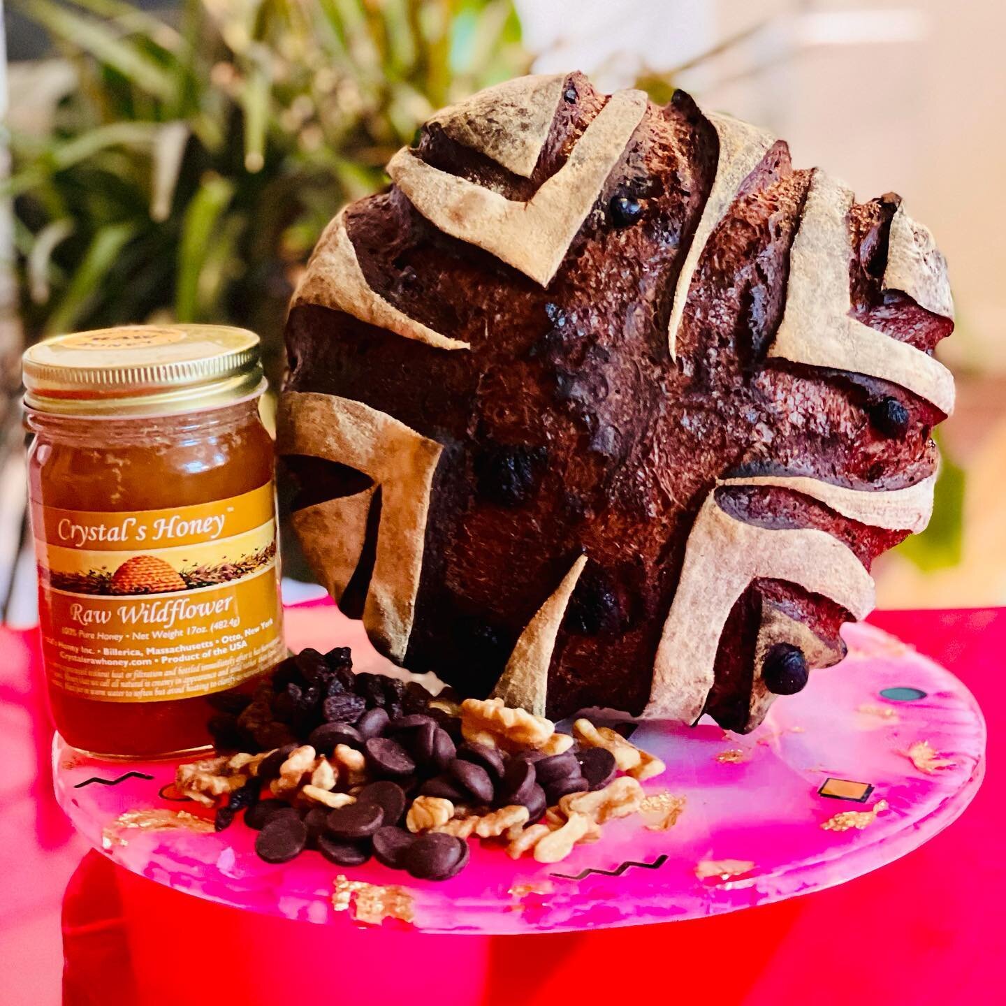 March 18th bake:

MUDD CLUB
Dark Chocolate, Honey, Raisin &amp; Walnut
