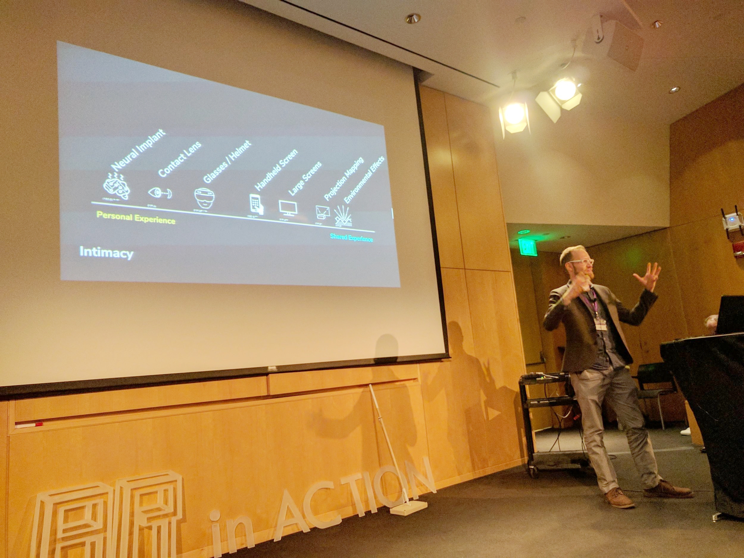 Matt Hirsch presenting at AR in Action, Jan 18th 2017