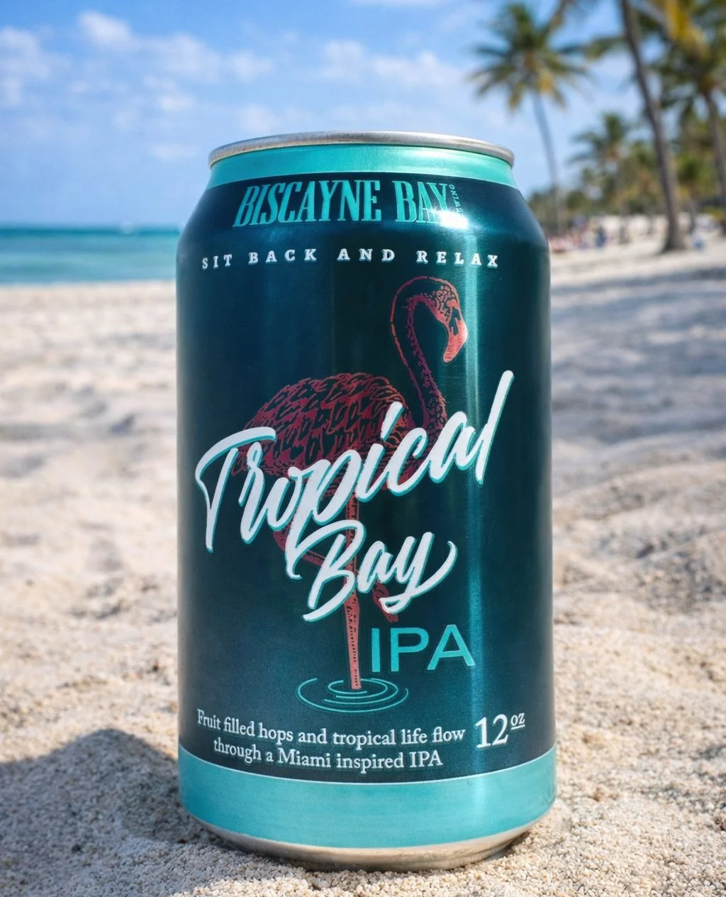 Nothing looks better than a Biscayne Bay on the beach. #BiscayneBayBrewing