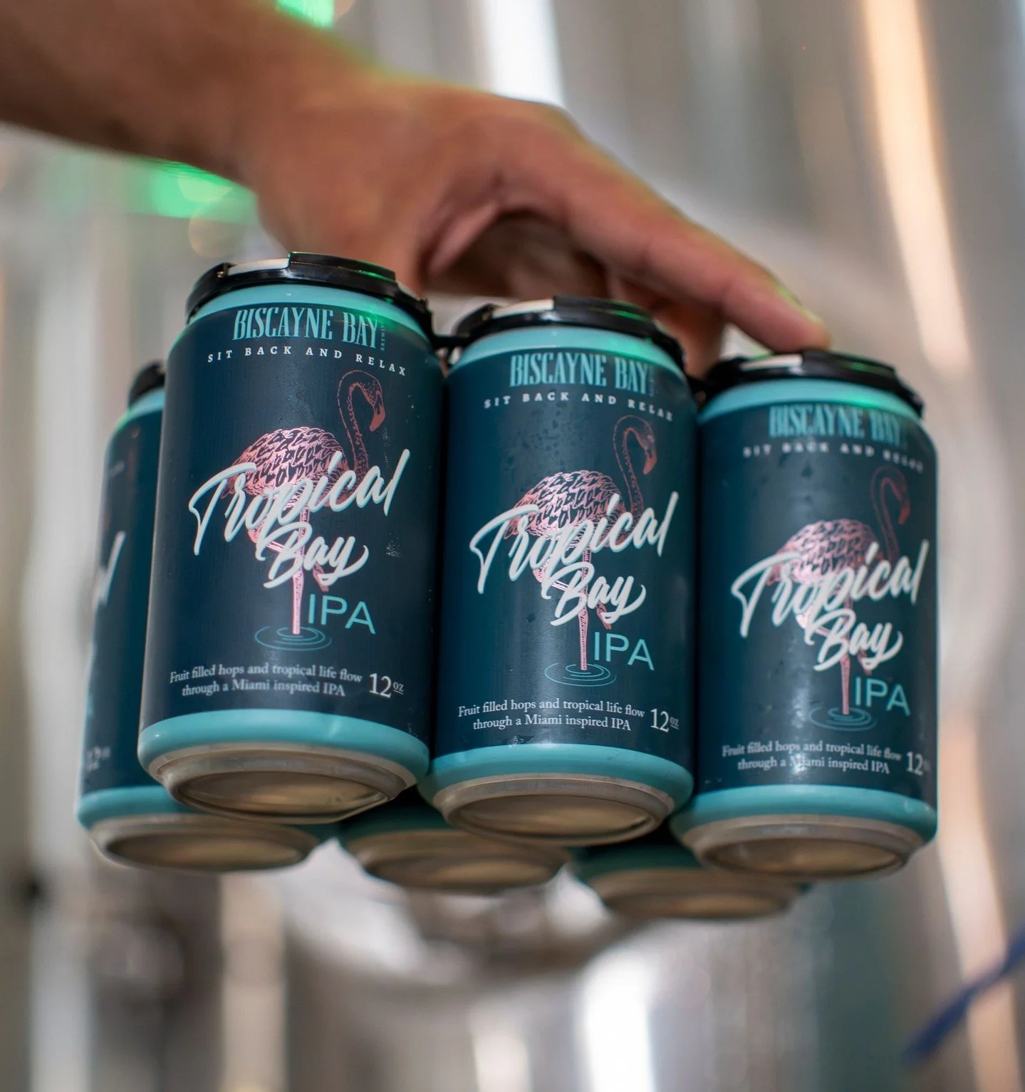 Straight from the tanks to your hands. 🍺 Tropical Bay IPA is brewed right here in Miami. #BiscayneBayBrewing #CraftBeer #MadeInMiami #CraftBeer