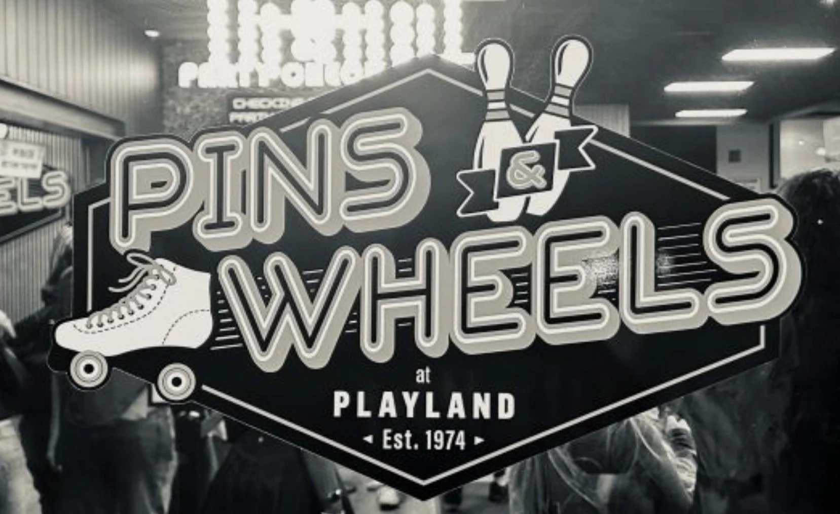 Pins and wheels logo b&w
