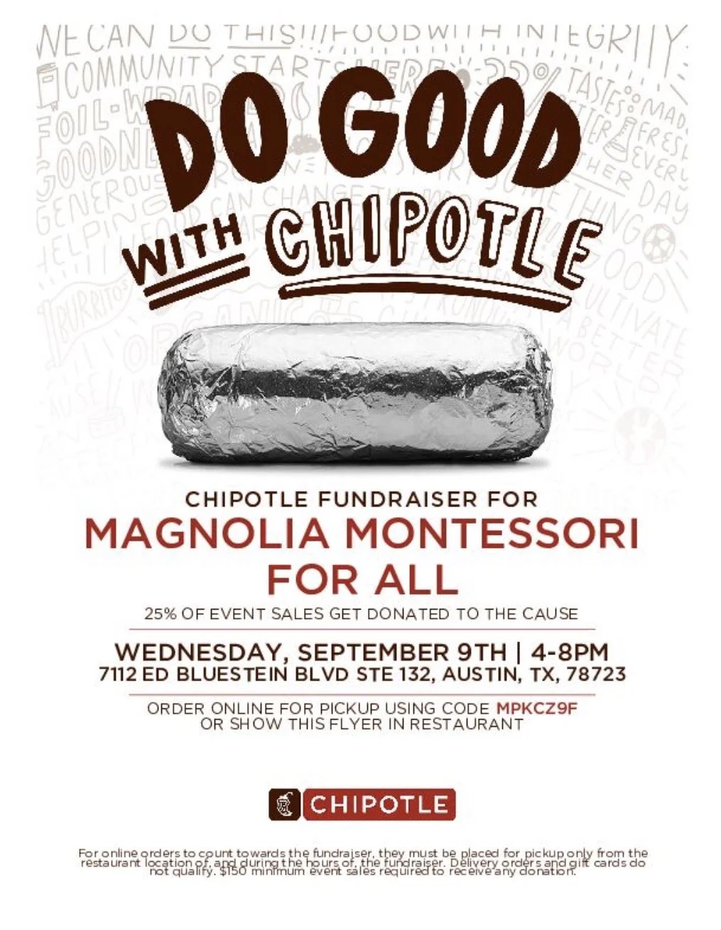 Chipotle fundraiser flyer