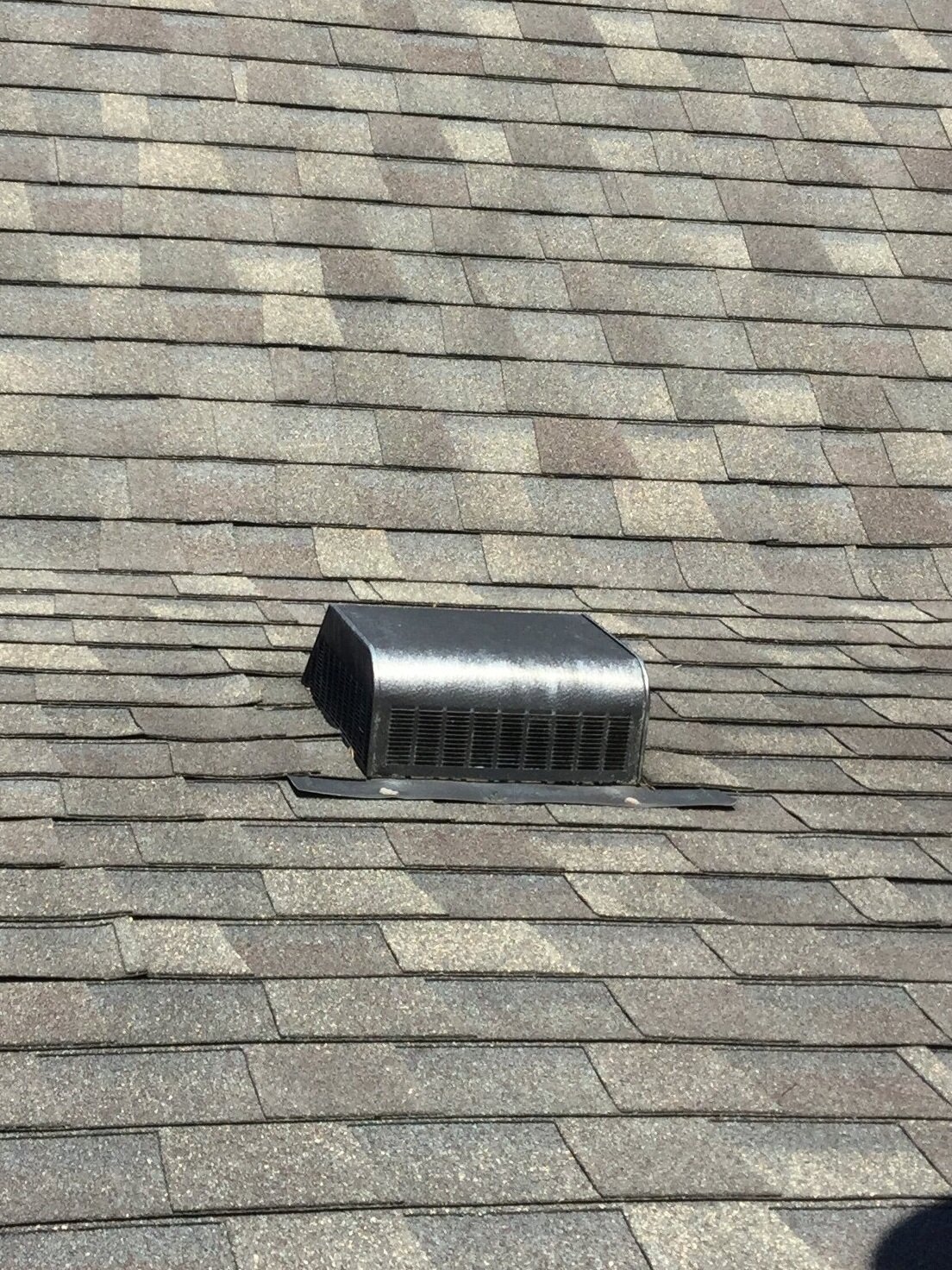 Exposed roof vent.