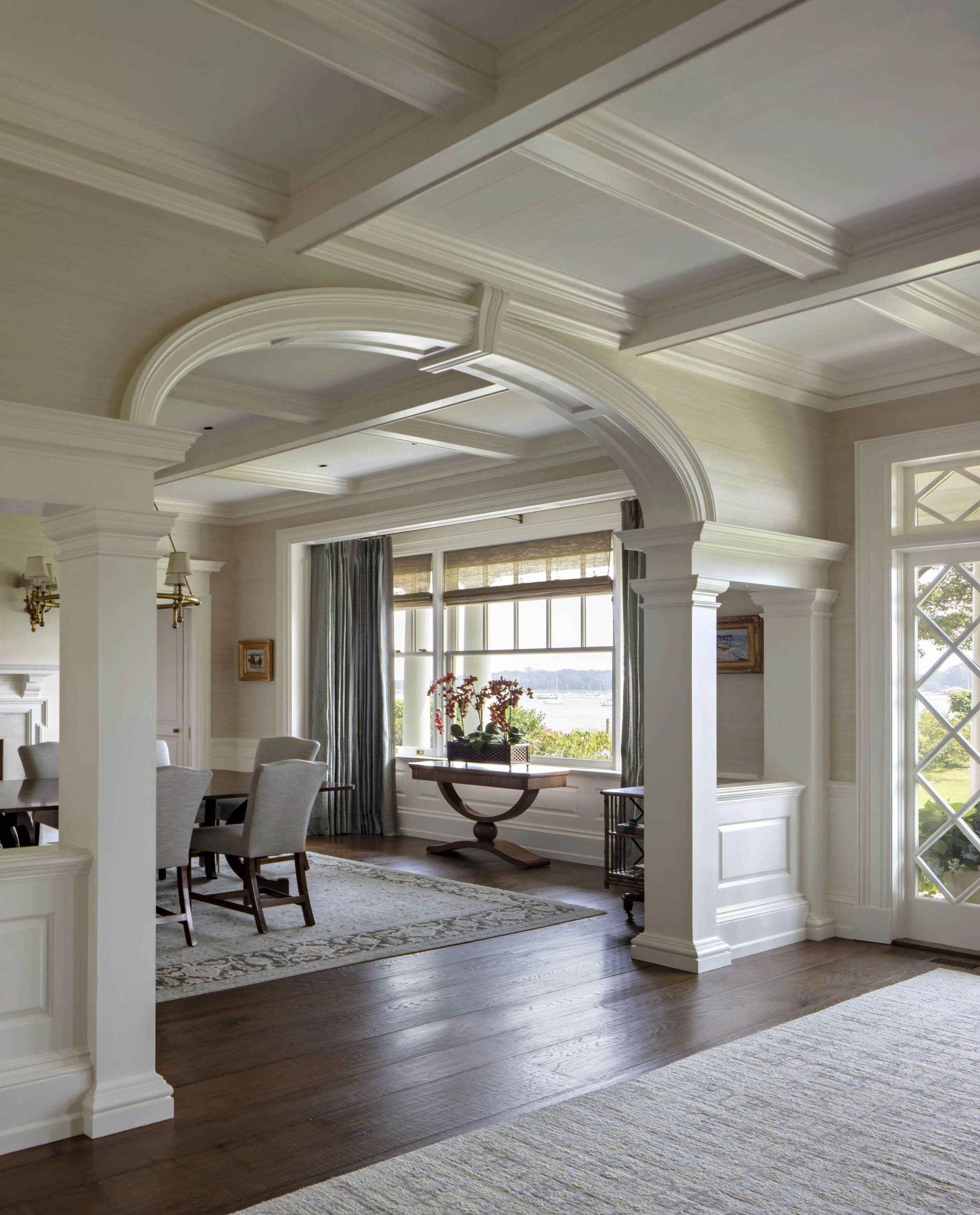 Georgian home in Greenwich CT, window surround millwork detail