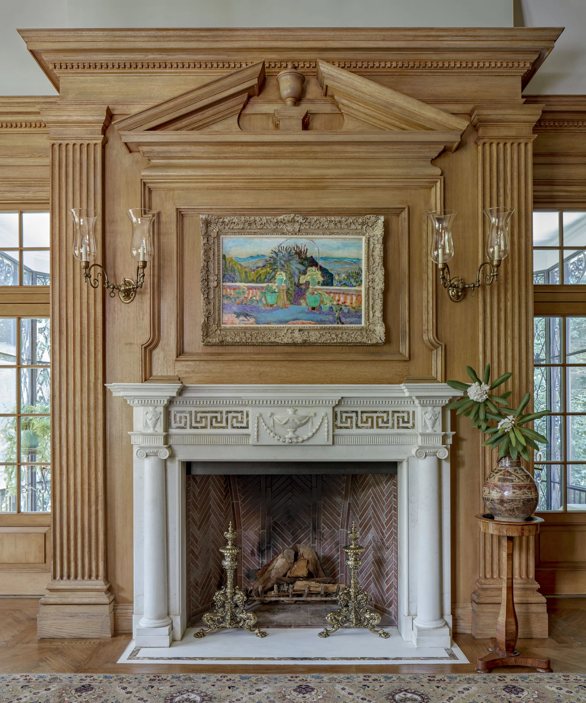 Georgian home in Greenwich CT, study paneling millwork