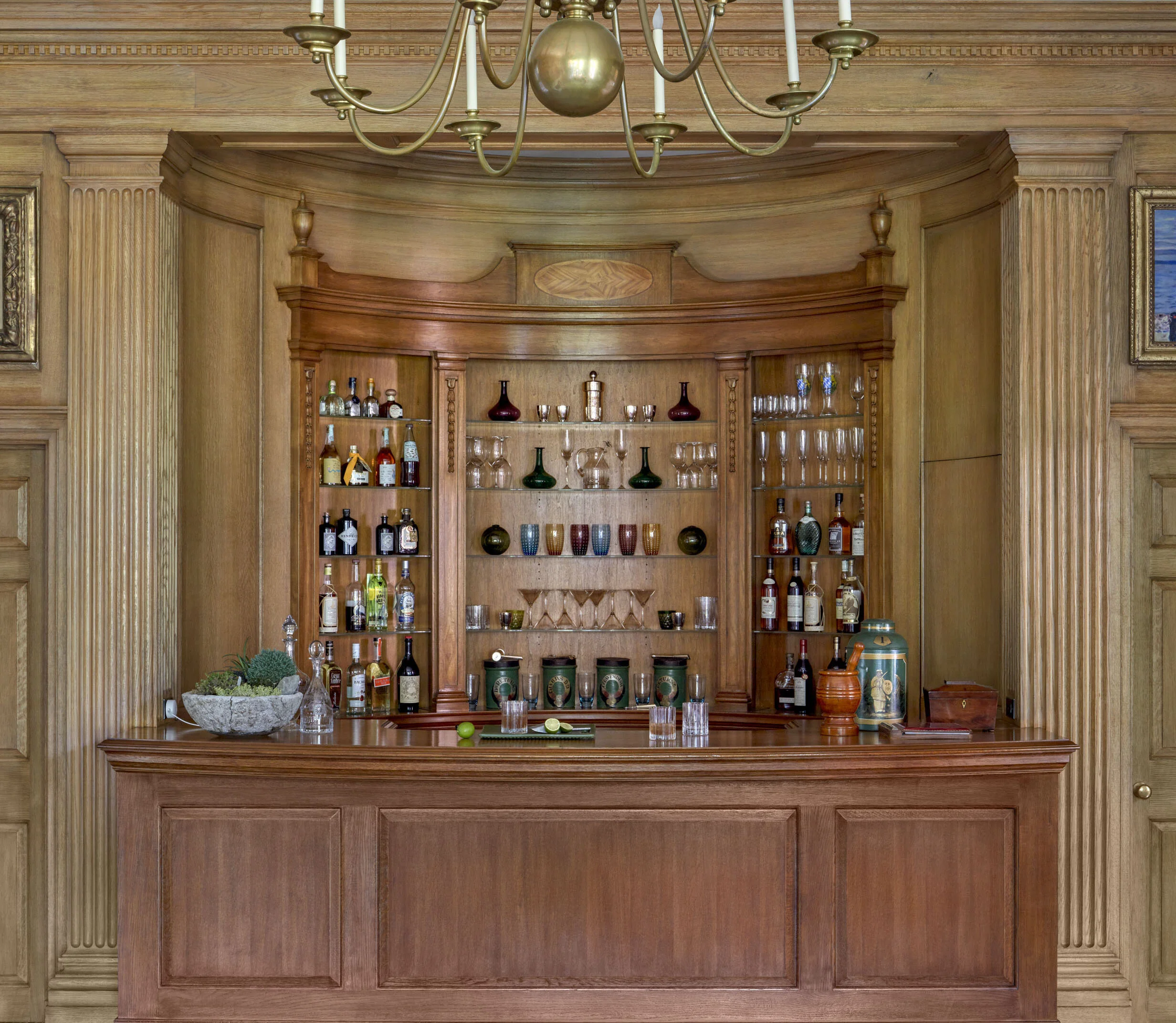 Georgian home in Greenwich CT, study paneling millwork detail