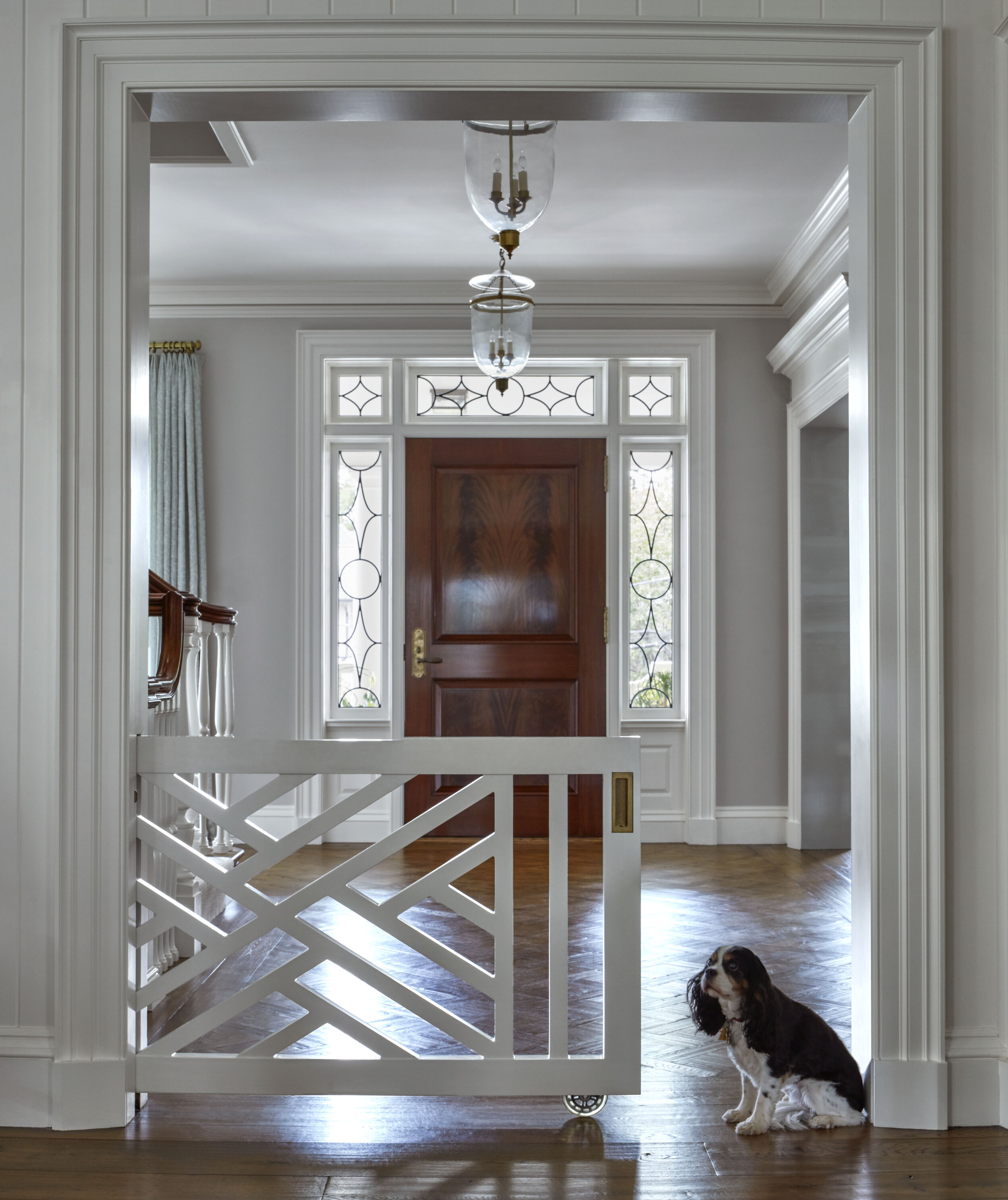 Georgian colonial home in Greenwich CT, library millwork