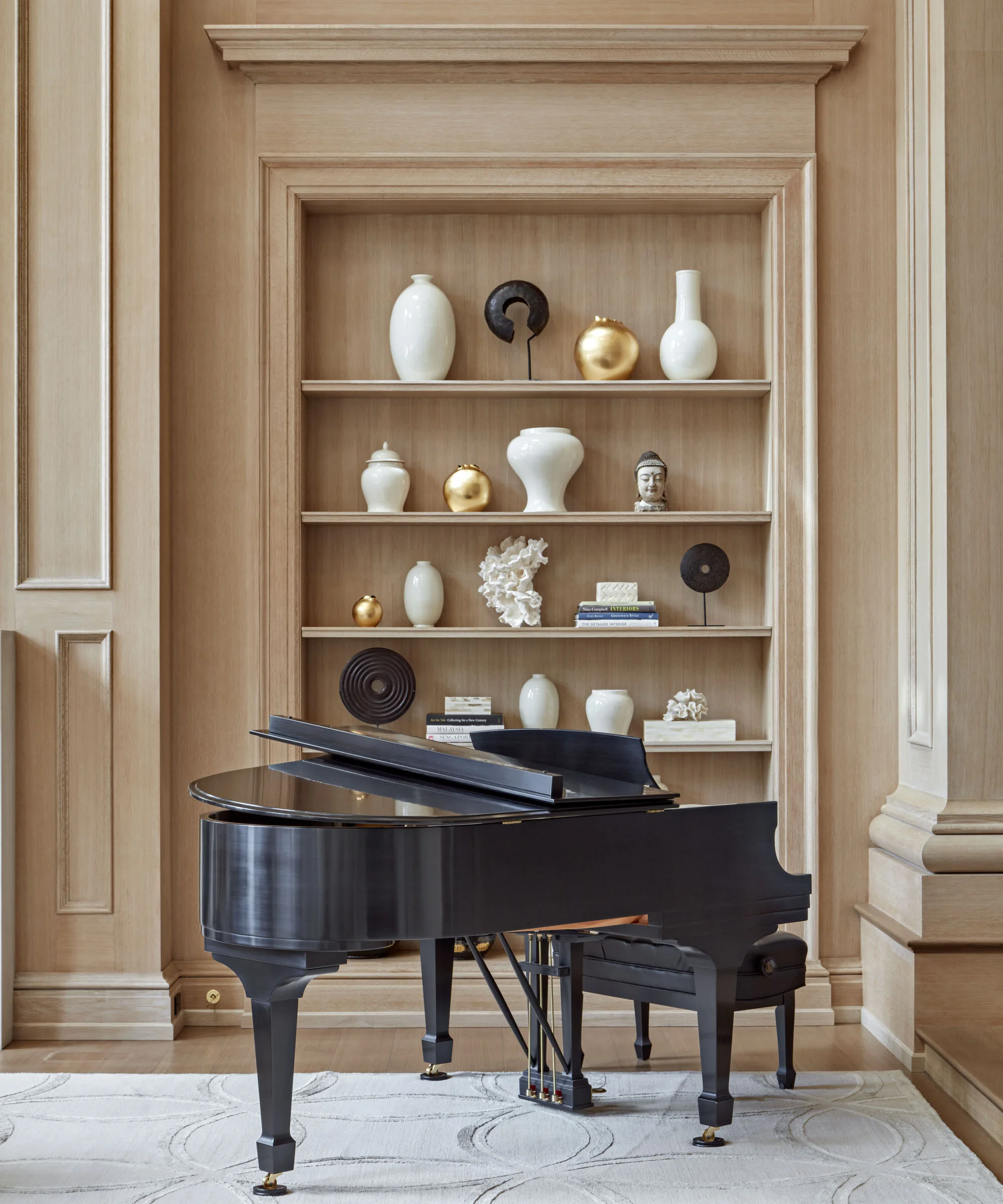 Shingle style home in Greenwich CT, interior trim millwork detail