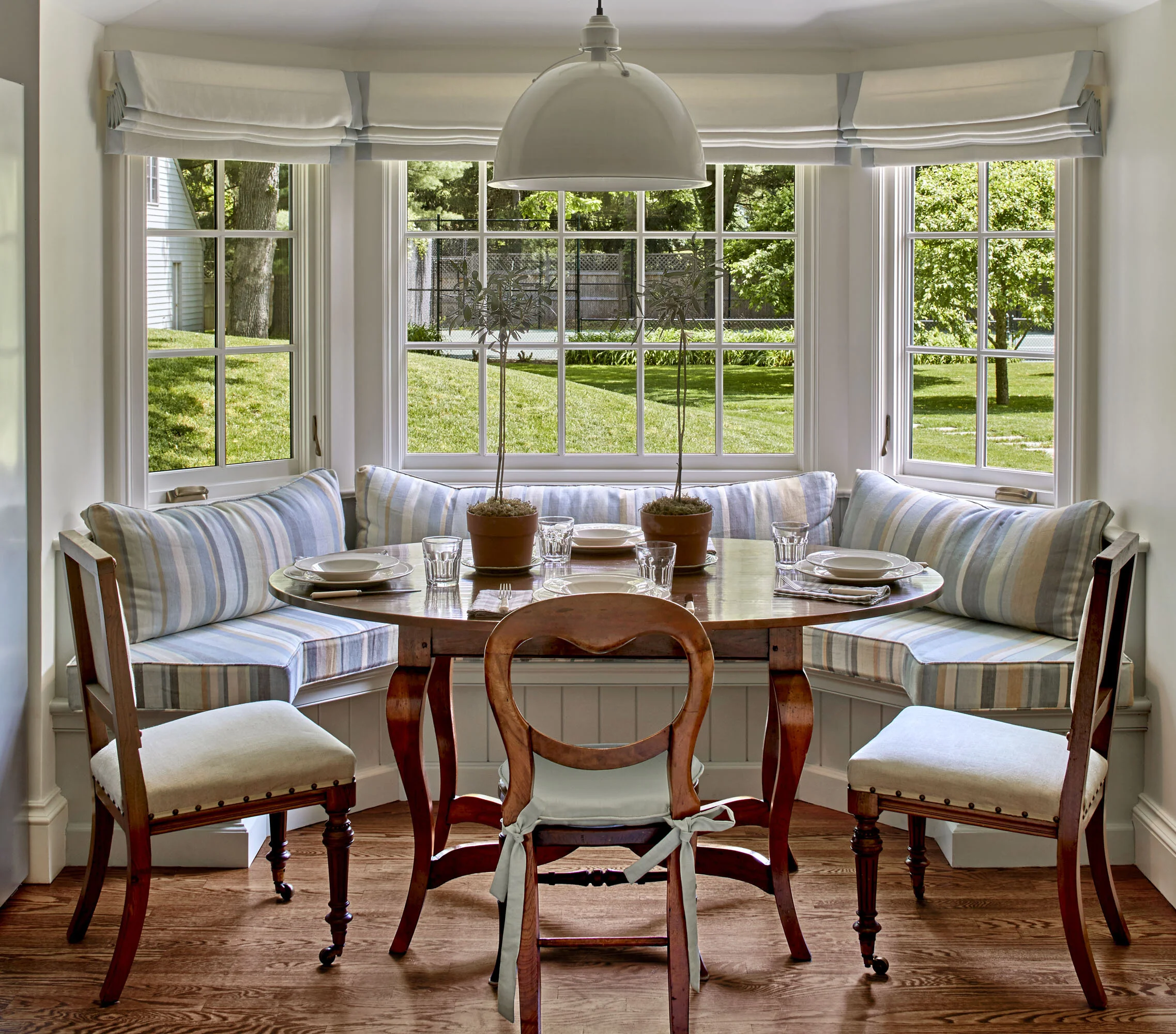 Shingle style home in Greenwich CT, kitchen beamed ceiling detail