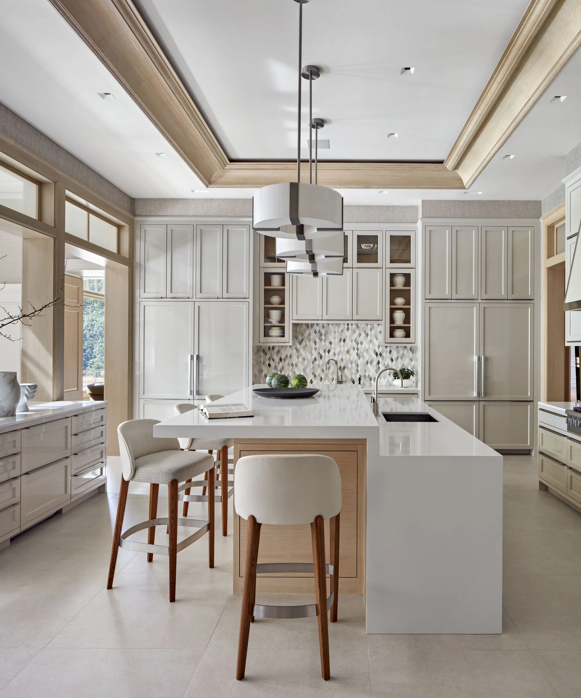 Shingle style home in Greenwich CT, kitchen shiplap detail 2
