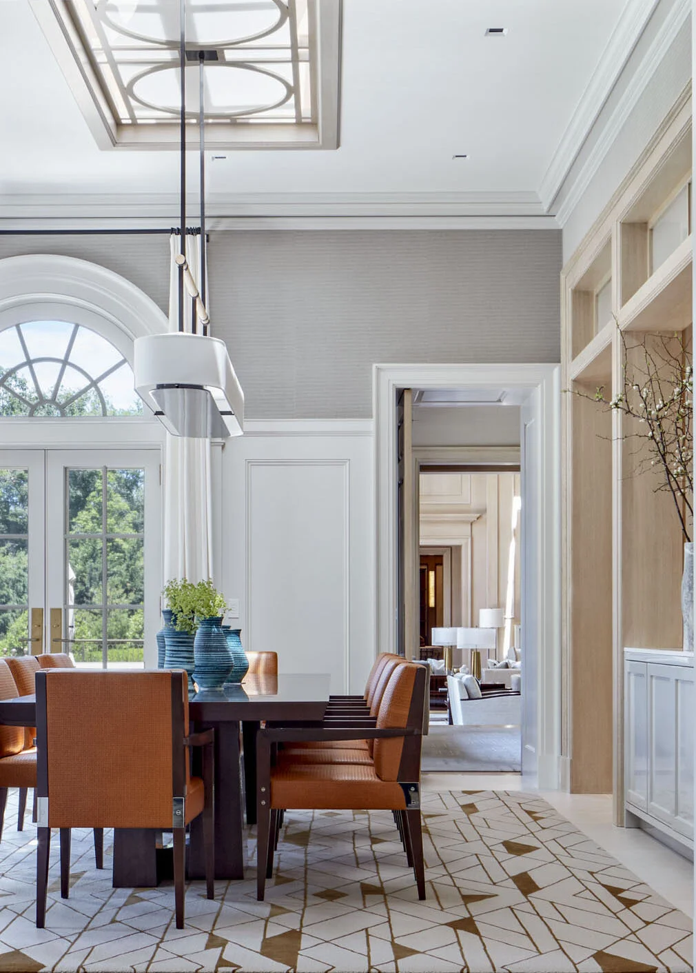 Georgian home in Greenwich CT, kitchen range surround