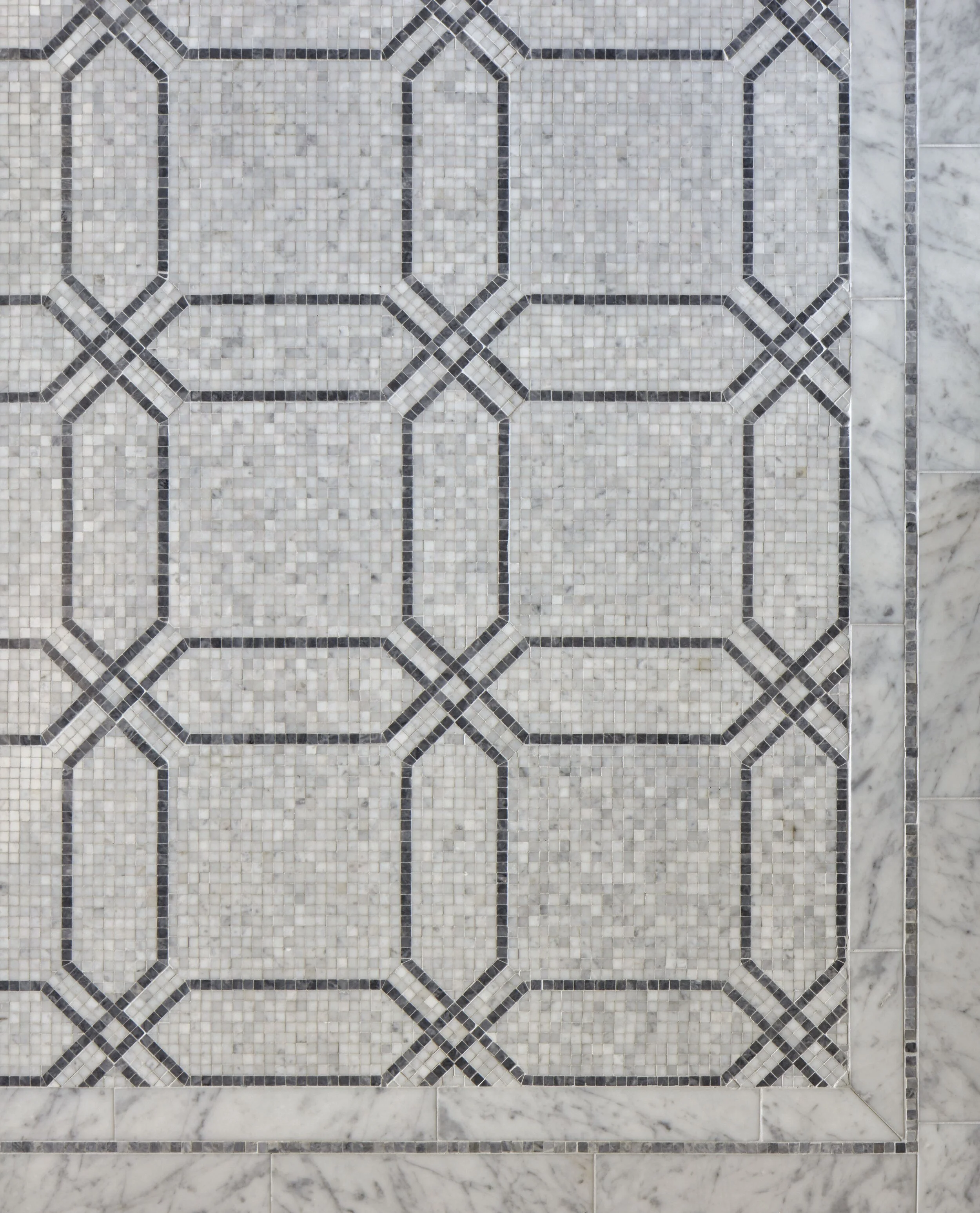 Georgian home in Greenwich CT, bathroom subway tile detail