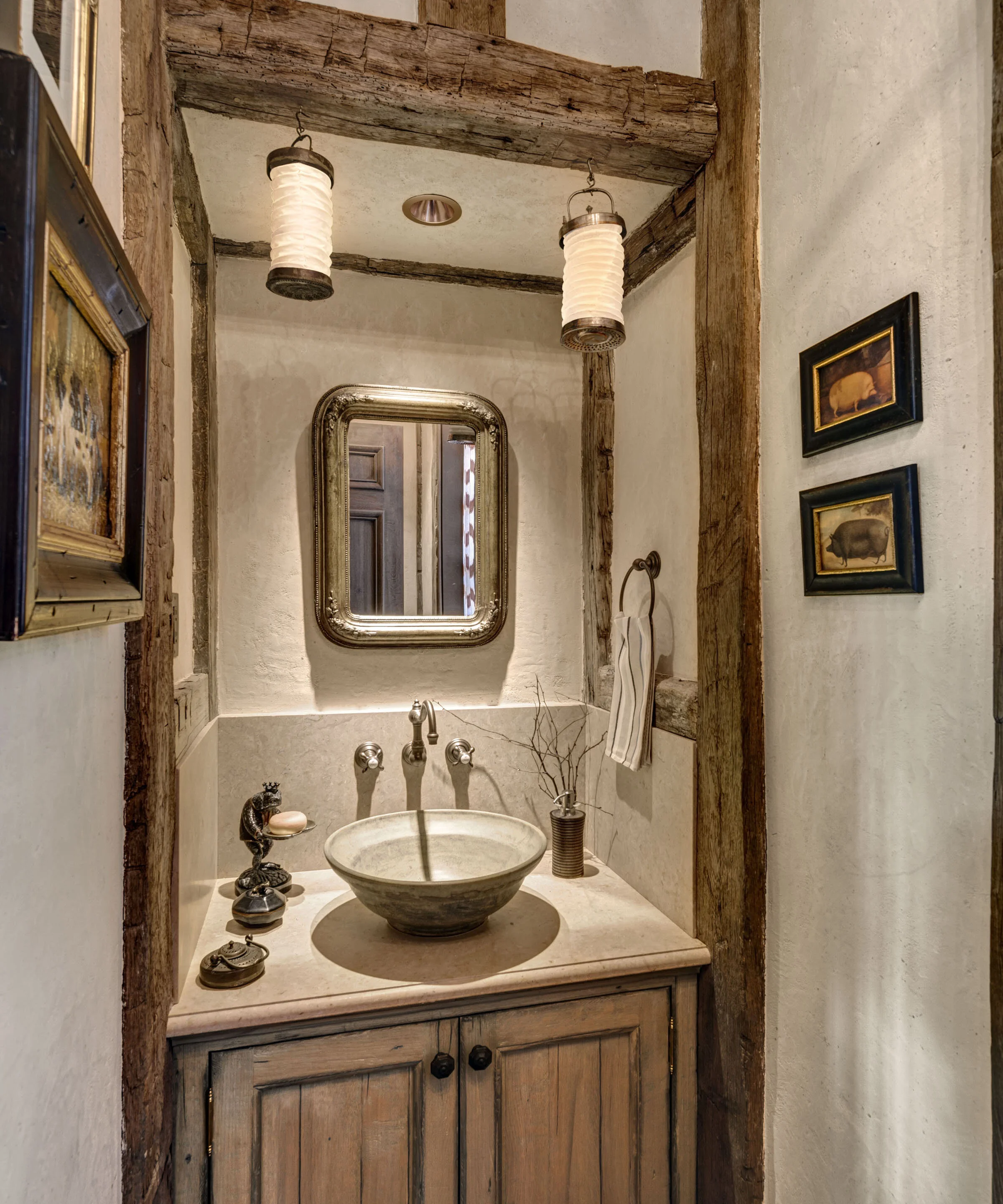 Colonial home in Greenwich CT, master bathroom suite detail