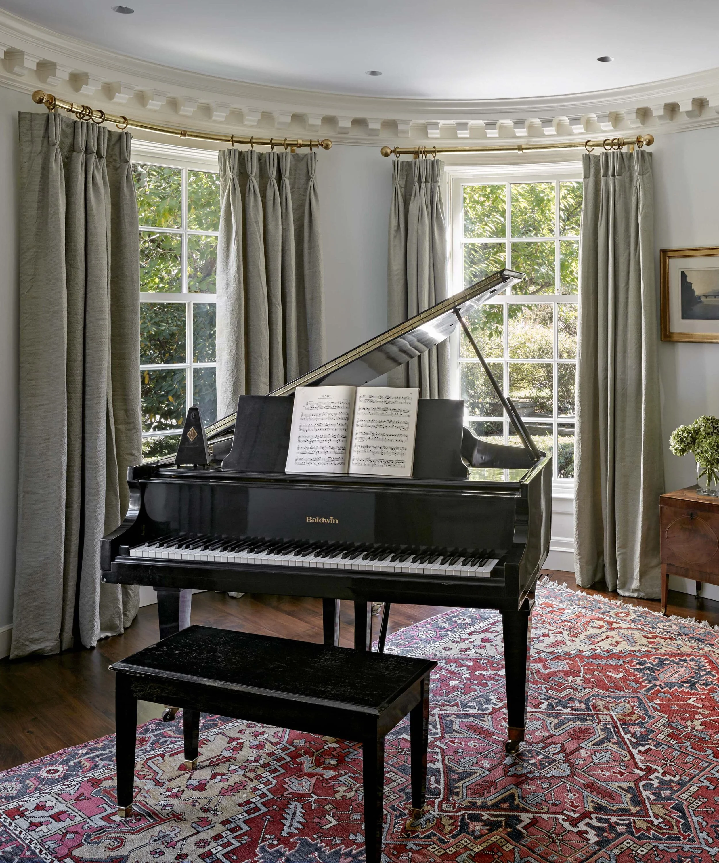 Georgian colonial home in Greenwich CT, formal living room detail