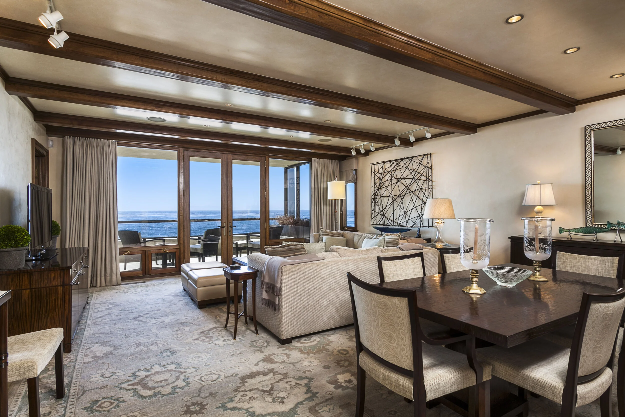 Georgian colonial home in Greenwich CT, living room barrel ceiling