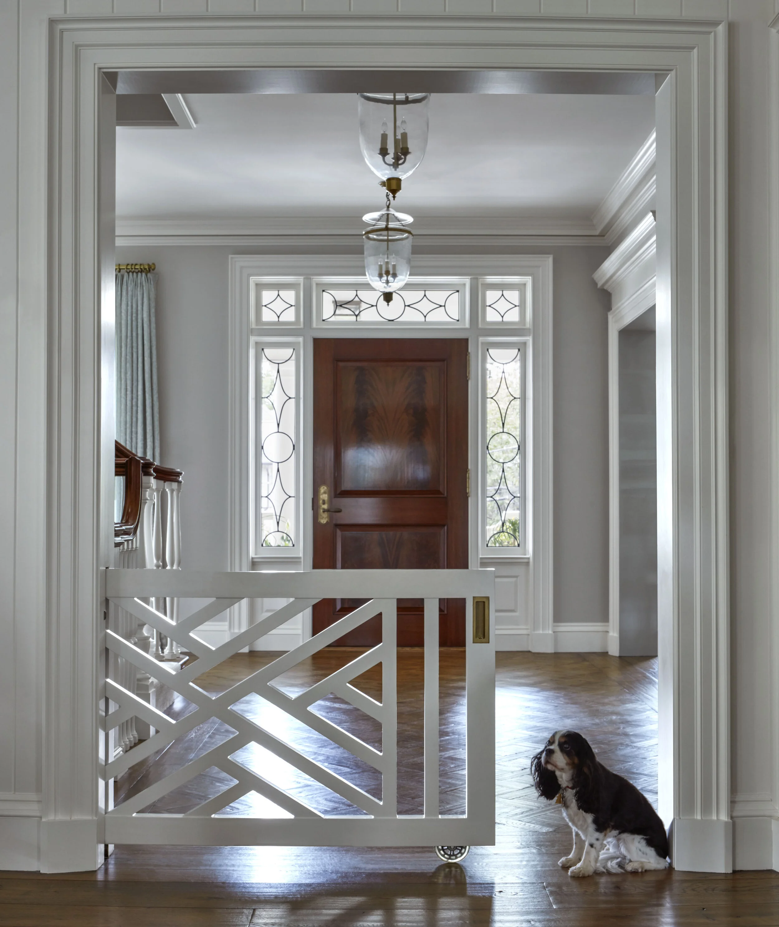 Colonial home in Greenwich CT, entry mudroom detail