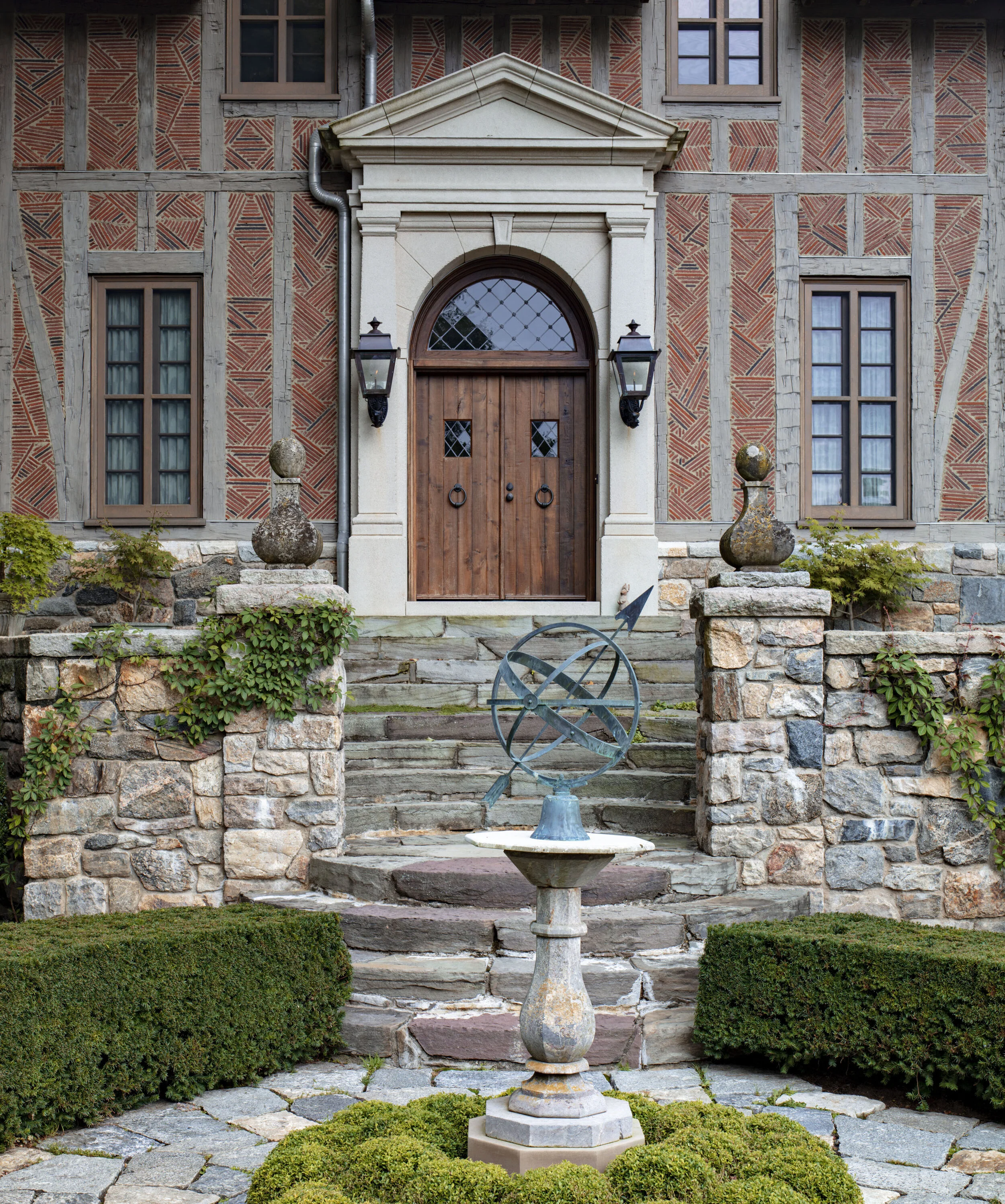 Shingle style home in Greenwich CT, entry front door