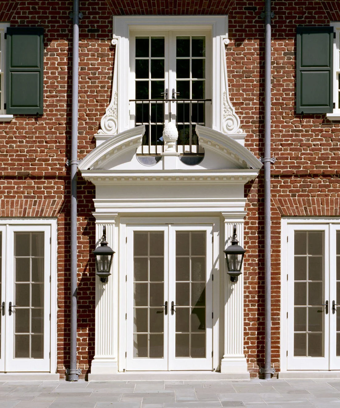Tudor home in Greenwich CT, entry foyer dark wood detail 2