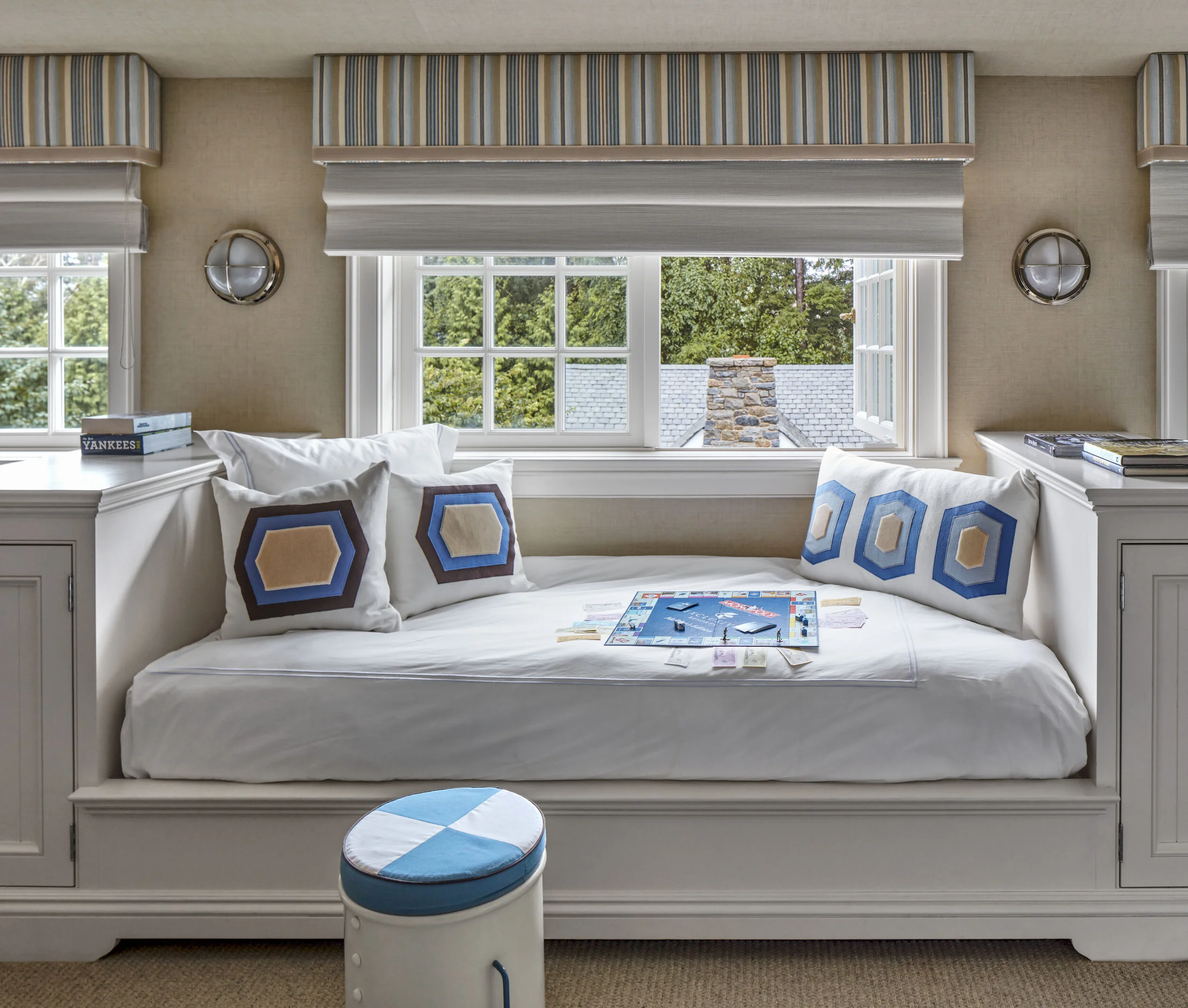 Shingle style home in Greenwich CT, bedroom dormer window