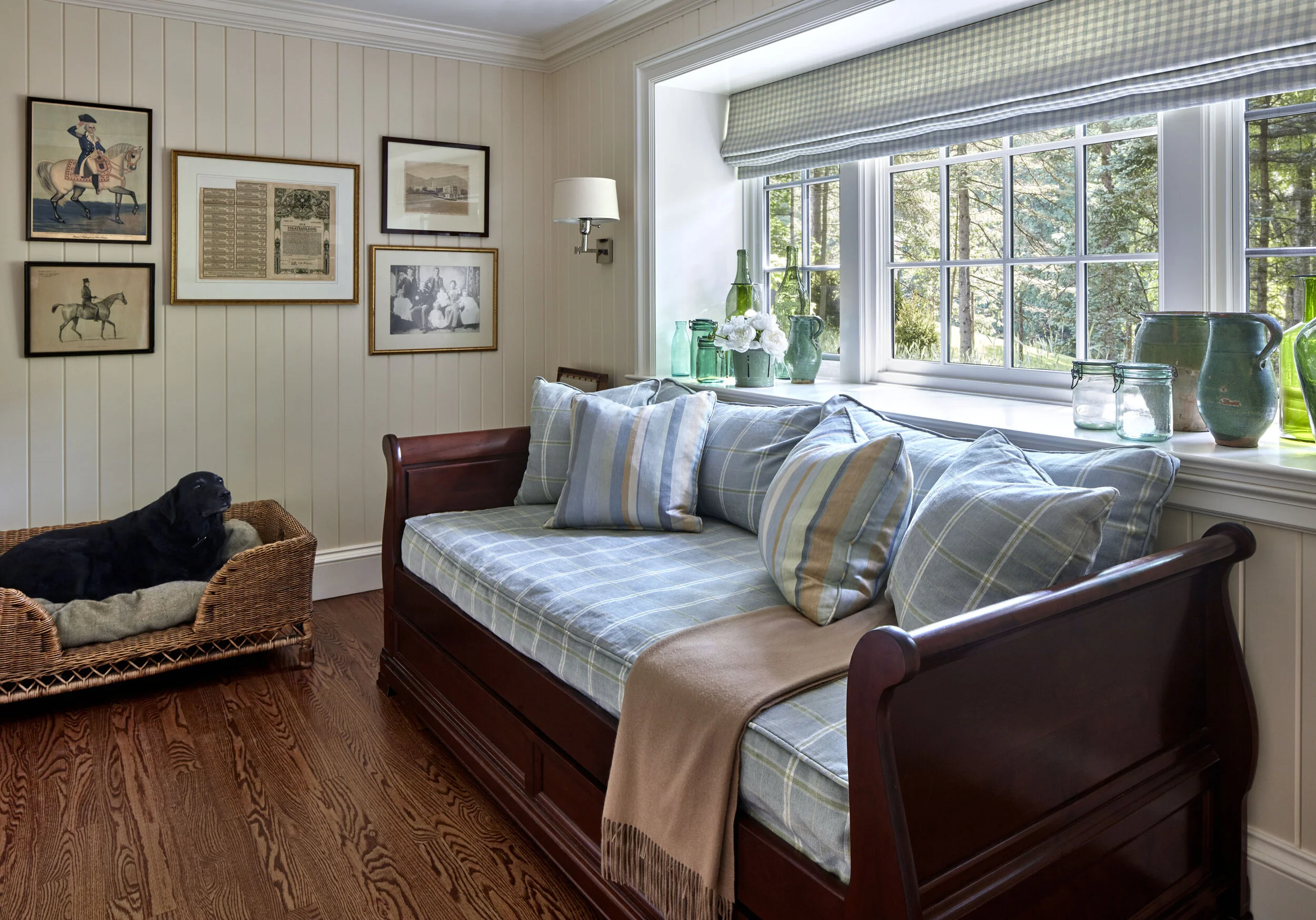 Shingle style home in Greenwich CT, bedroom reading nook