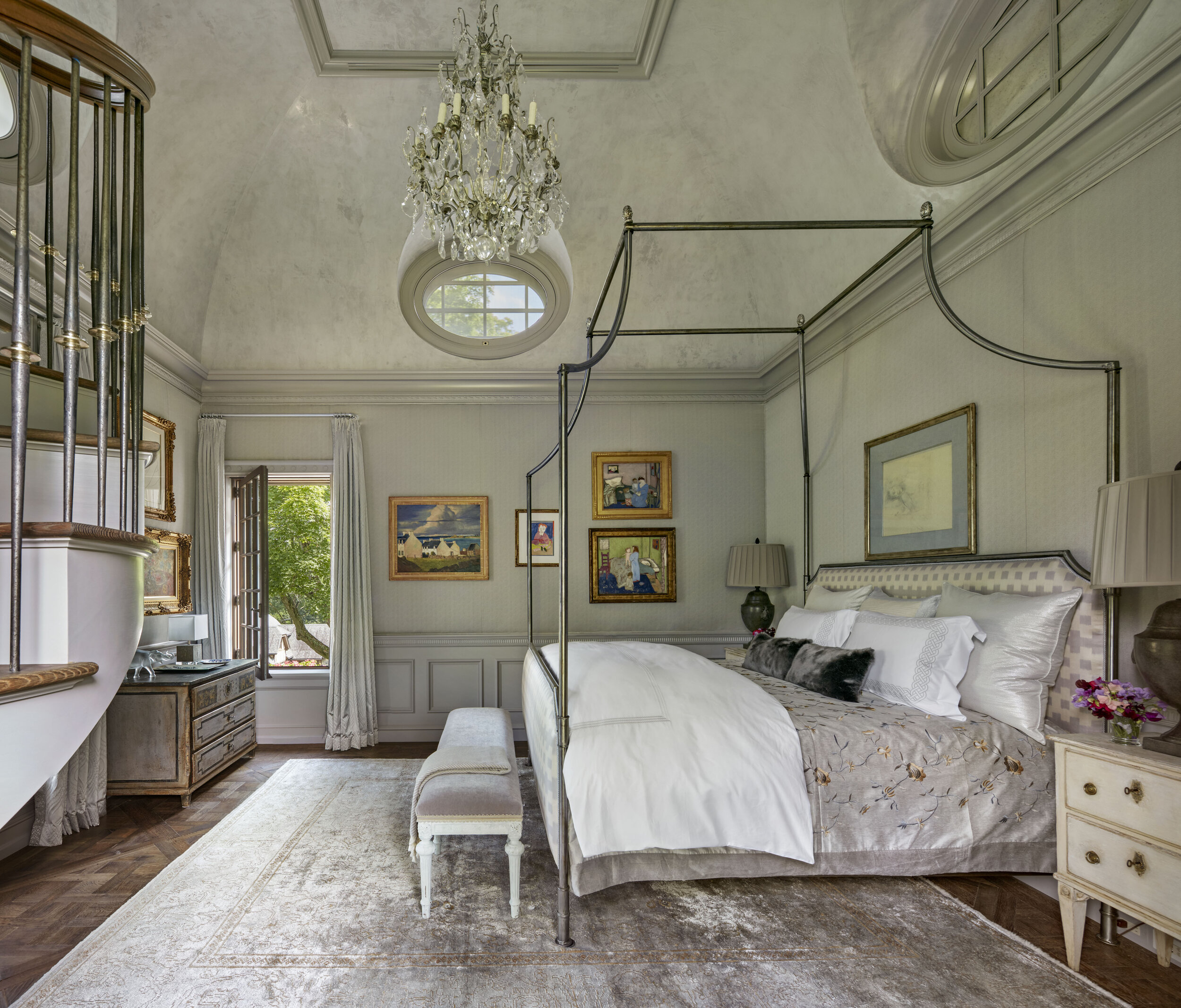 Colonial home in Greenwich CT, bedroom sitting area