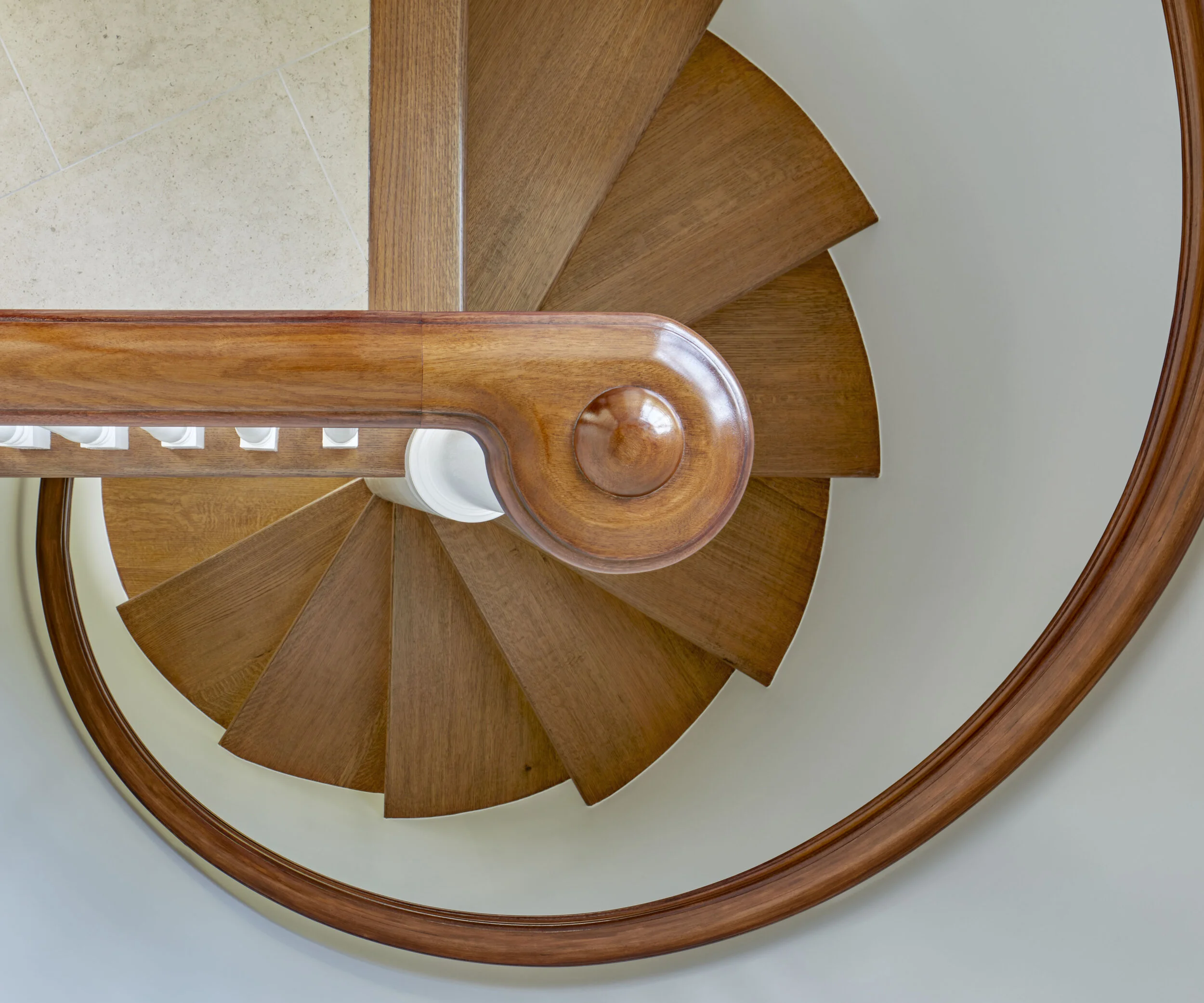 Georgian home in Greenwich CT, staircase with wainscoting