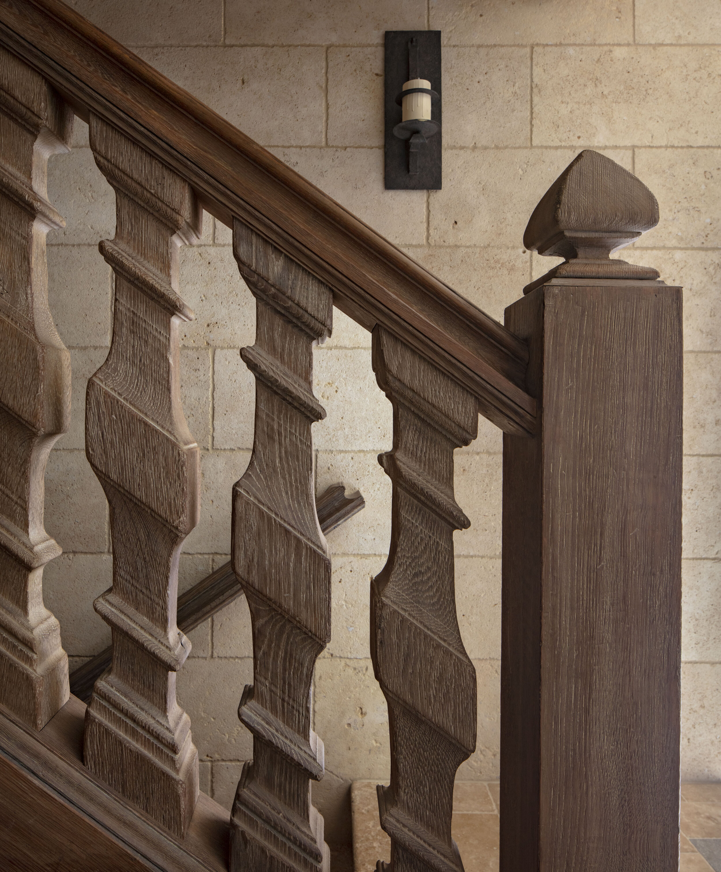 Shingle style home in Greenwich CT, staircase painted risers detail