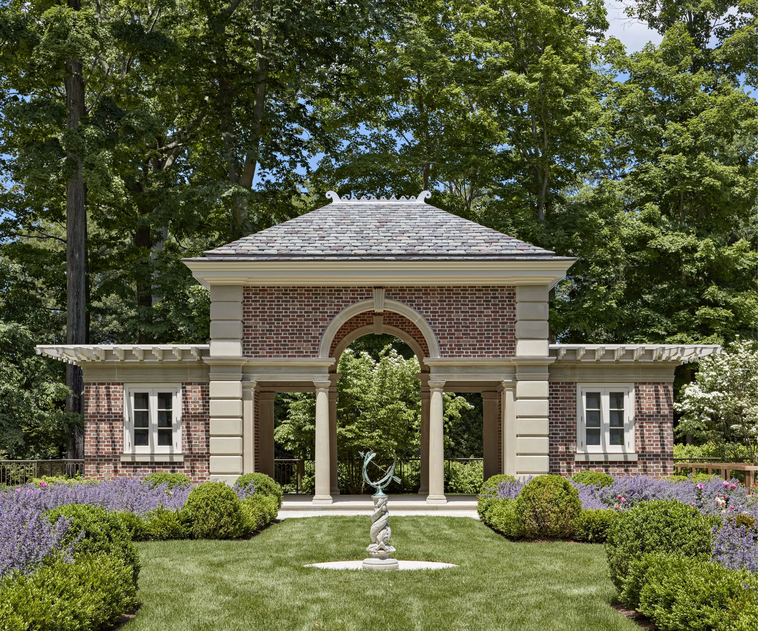 Shingle style home in Greenwich CT, outdoor deck