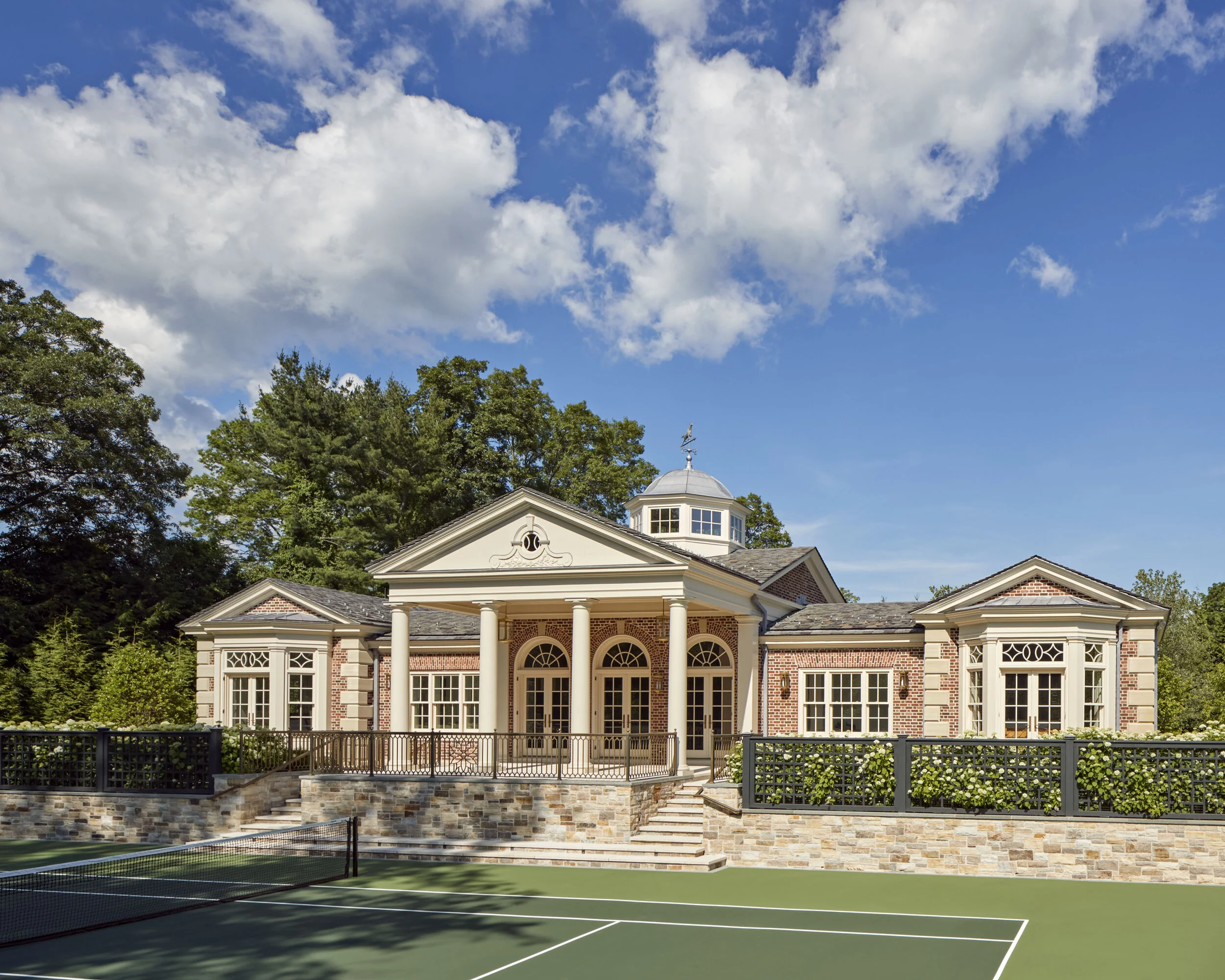 Colonial home in Greenwich CT, outdoor swimming pool